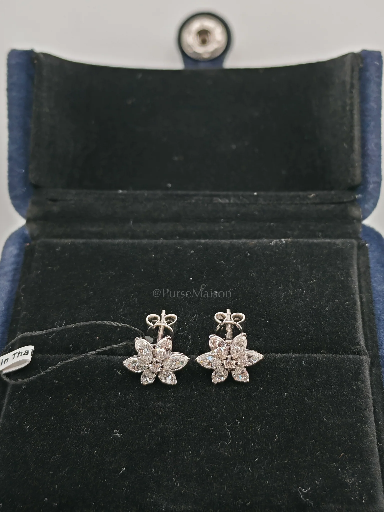 Diamond 18k 1.62gms 1.13cts VS1 to VVS1 (Clarity) E to H (Color) Natural Diamond White Gold Earrings - Image 3