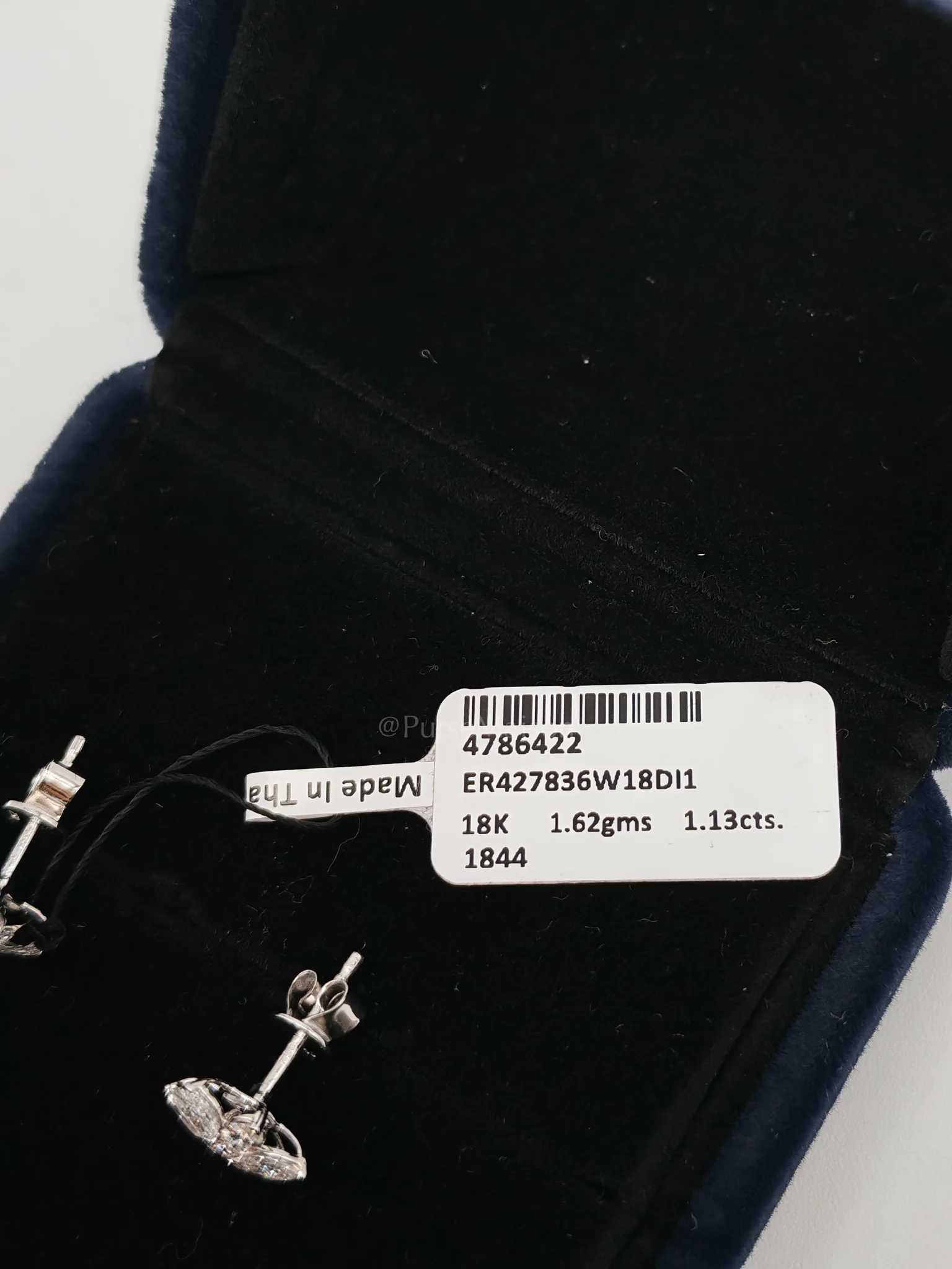 Diamond 18k 1.62gms 1.13cts VS1 to VVS1 (Clarity) E to H (Color) Natural Diamond White Gold Earrings - Image 7