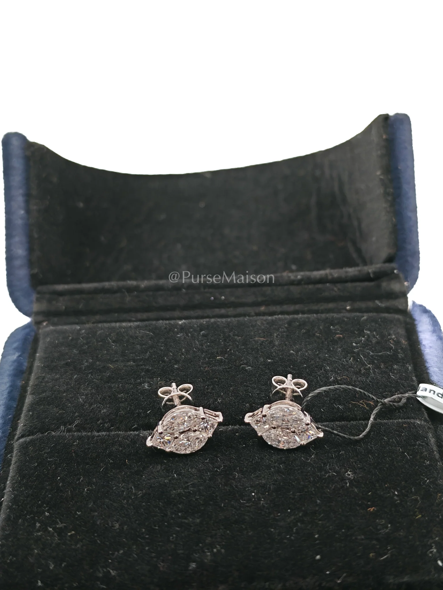 Diamond 18k 1.65 gms 1.081 cts VS1 to VVS1 (Clarity) E to H (Color) Natural Diamond White Gold Earrings - Image 3