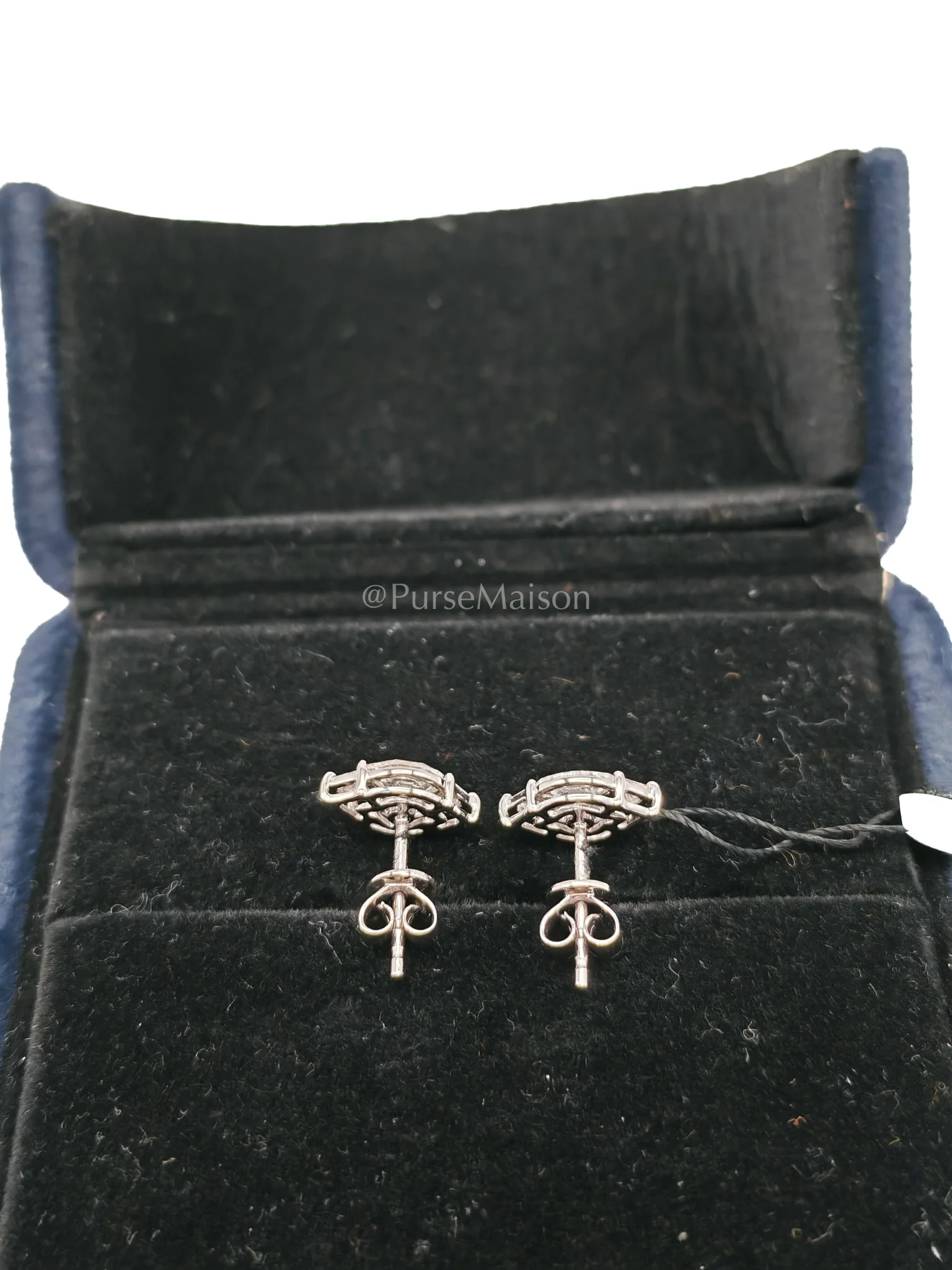 Diamond 18k 1.65 gms 1.081 cts VS1 to VVS1 (Clarity) E to H (Color) Natural Diamond White Gold Earrings - Image 4