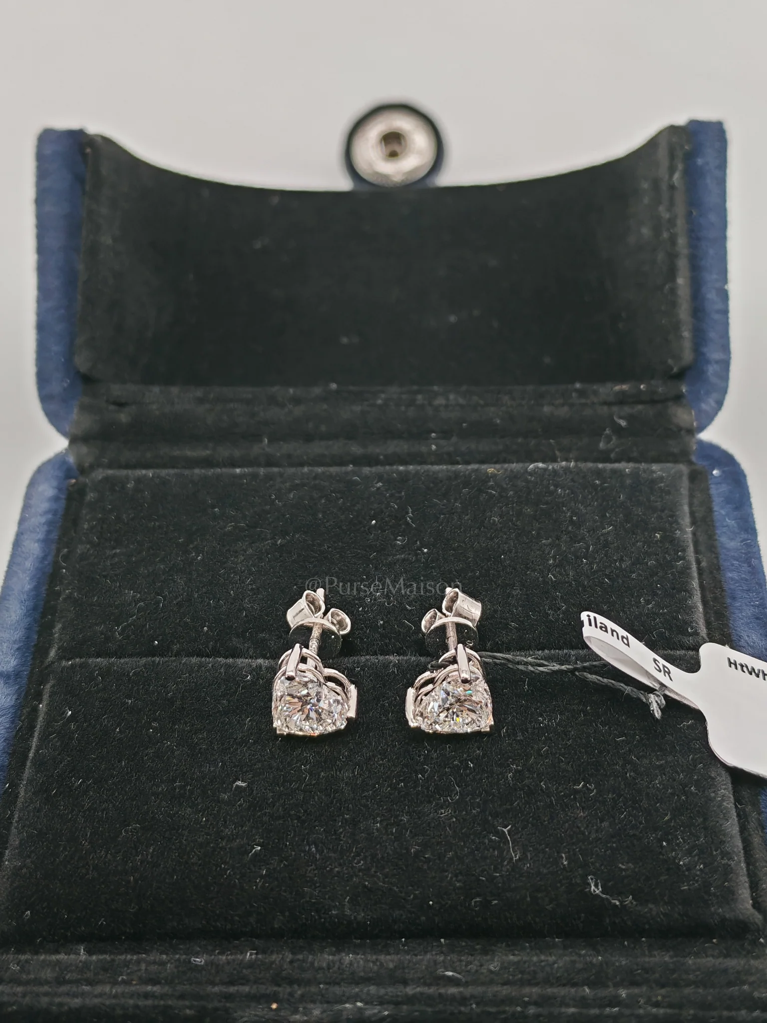Diamond 18k 1.73gms 2.03cts VS1 to VVS1 (Clarity) E to H (Color) Natural Diamond White Gold Earrings - Image 3