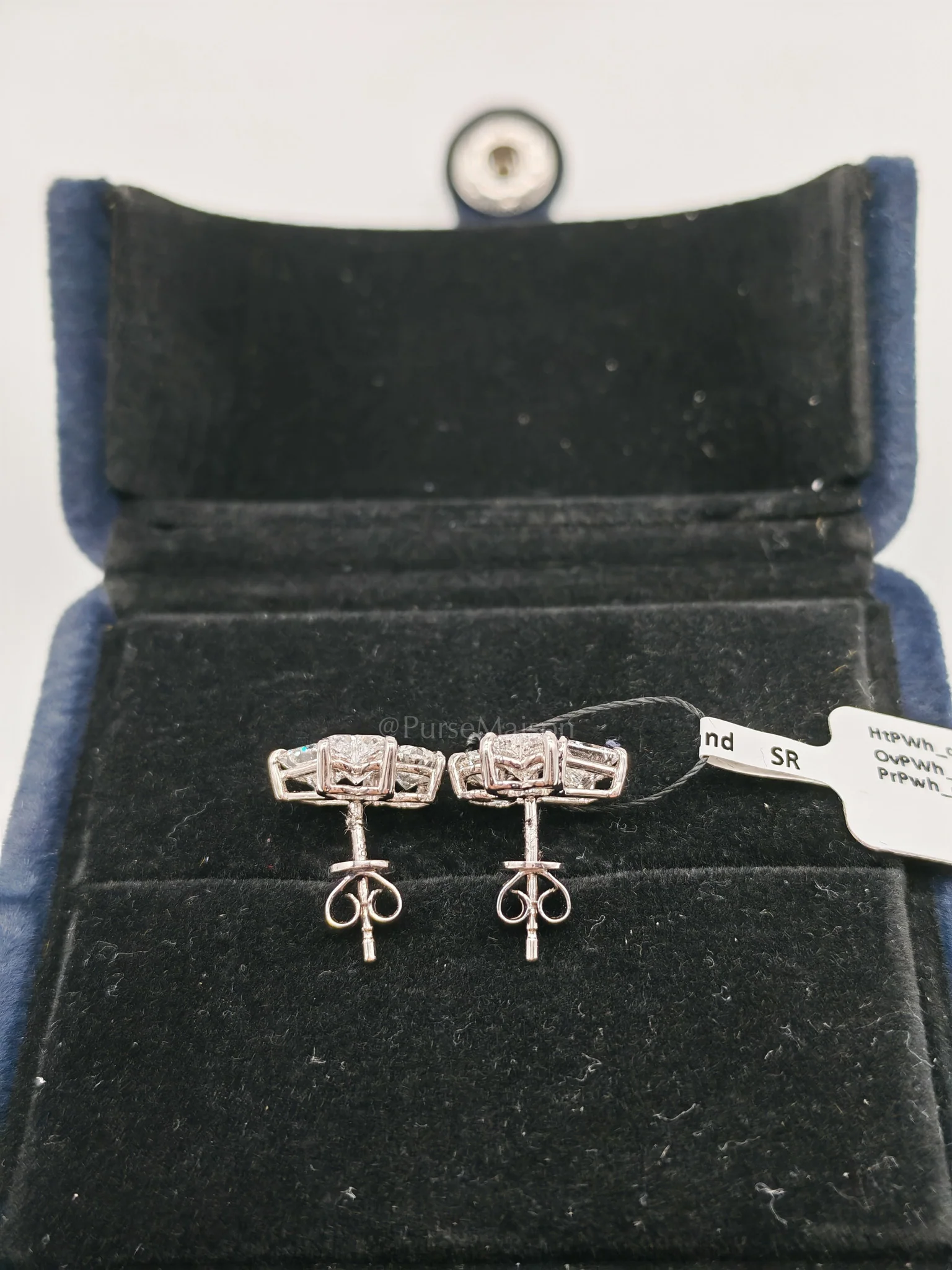 Diamond 18K 2.78gms 3.22cts VS1 to VVS1 (Clarity) E to H (Color) Natural Diamond White Gold Earrings - Image 3