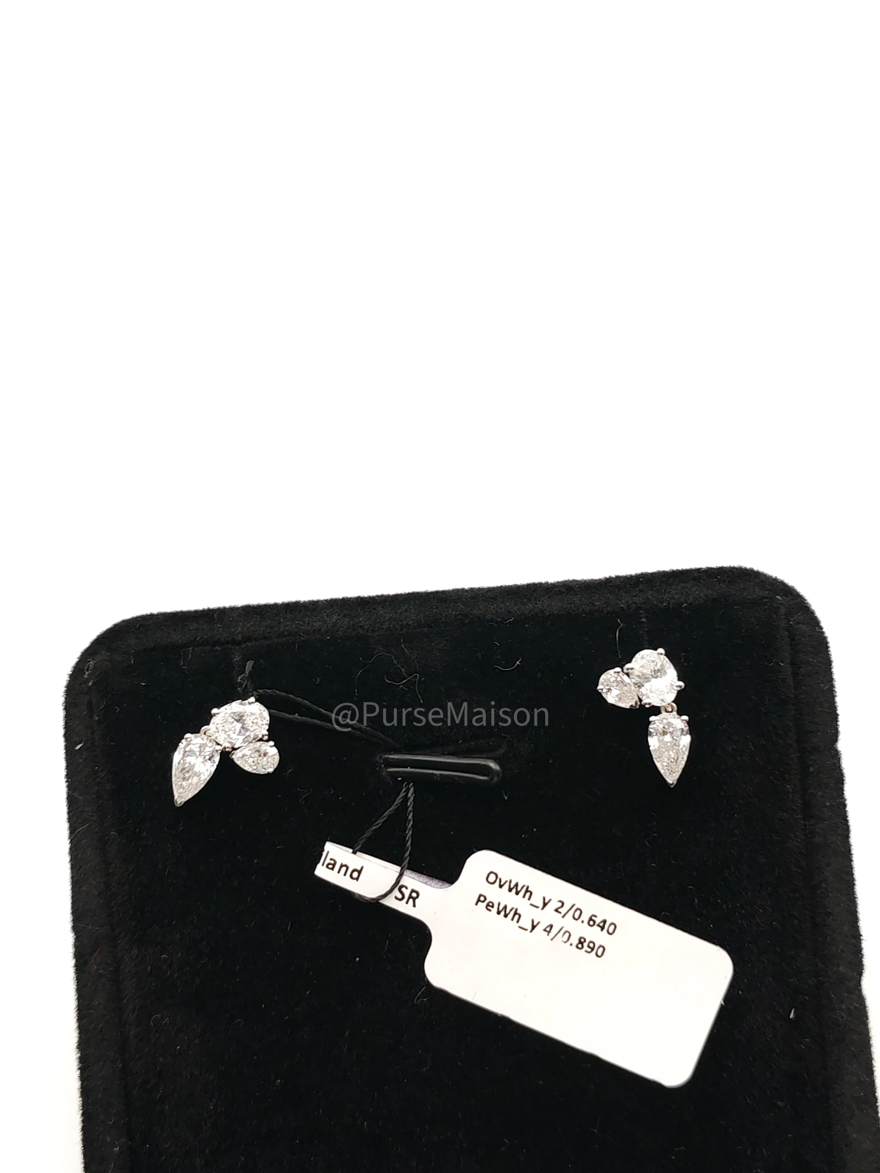 Diamond 18k 1.86gms. 1.86gms 1.53cts VS1 to VVS1 (Clarity) E to H (Color) Natural Diamond White Gold Earrings - Image 4