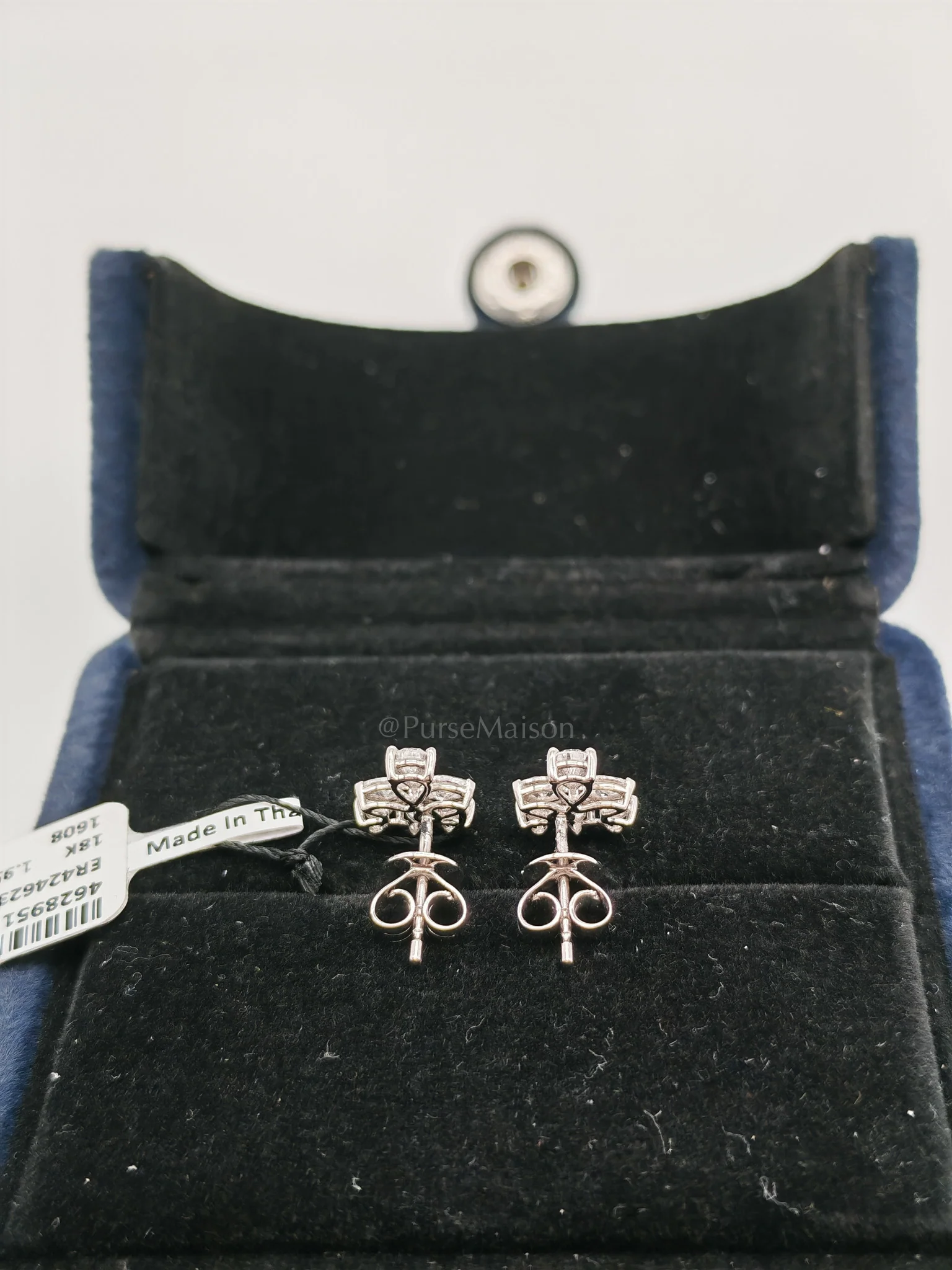Diamond 18K 1.95gms 1.02cts VS1 to VVS1 (Clarity) E to H (Color) Natural Diamond White Gold Earrings - Image 3