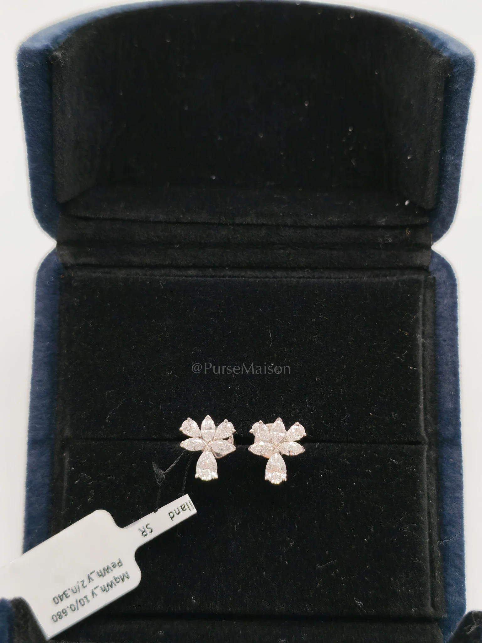 Diamond 18K 1.95gms 1.02cts VS1 to VVS1 (Clarity) E to H (Color) Natural Diamond White Gold Earrings - Image 4