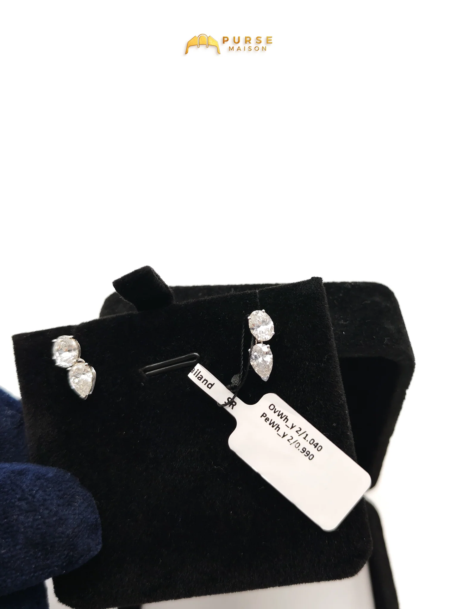 Diamond 18k 1.96gms. 1.96gms 2.03cts. VS1 to VVS1 (Clarity) E to H (Color) Natural Diamond White Gold Earrings - Image 6