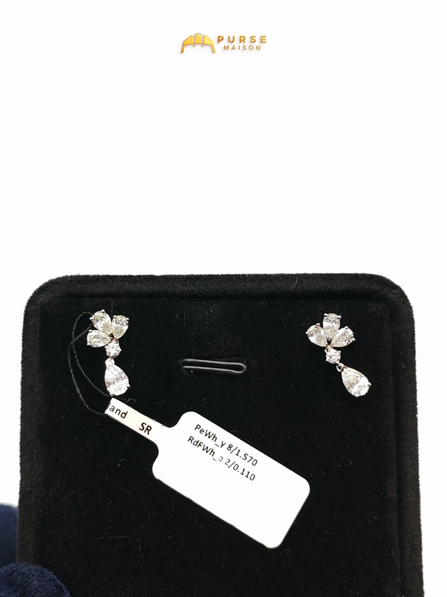 Diamond 18k 2.06gms. 2.06gms. 1.68cts. VS1 to VVS1 (Clarity) E to H (Color) Natural Diamond White Gold Earrings - Image 7