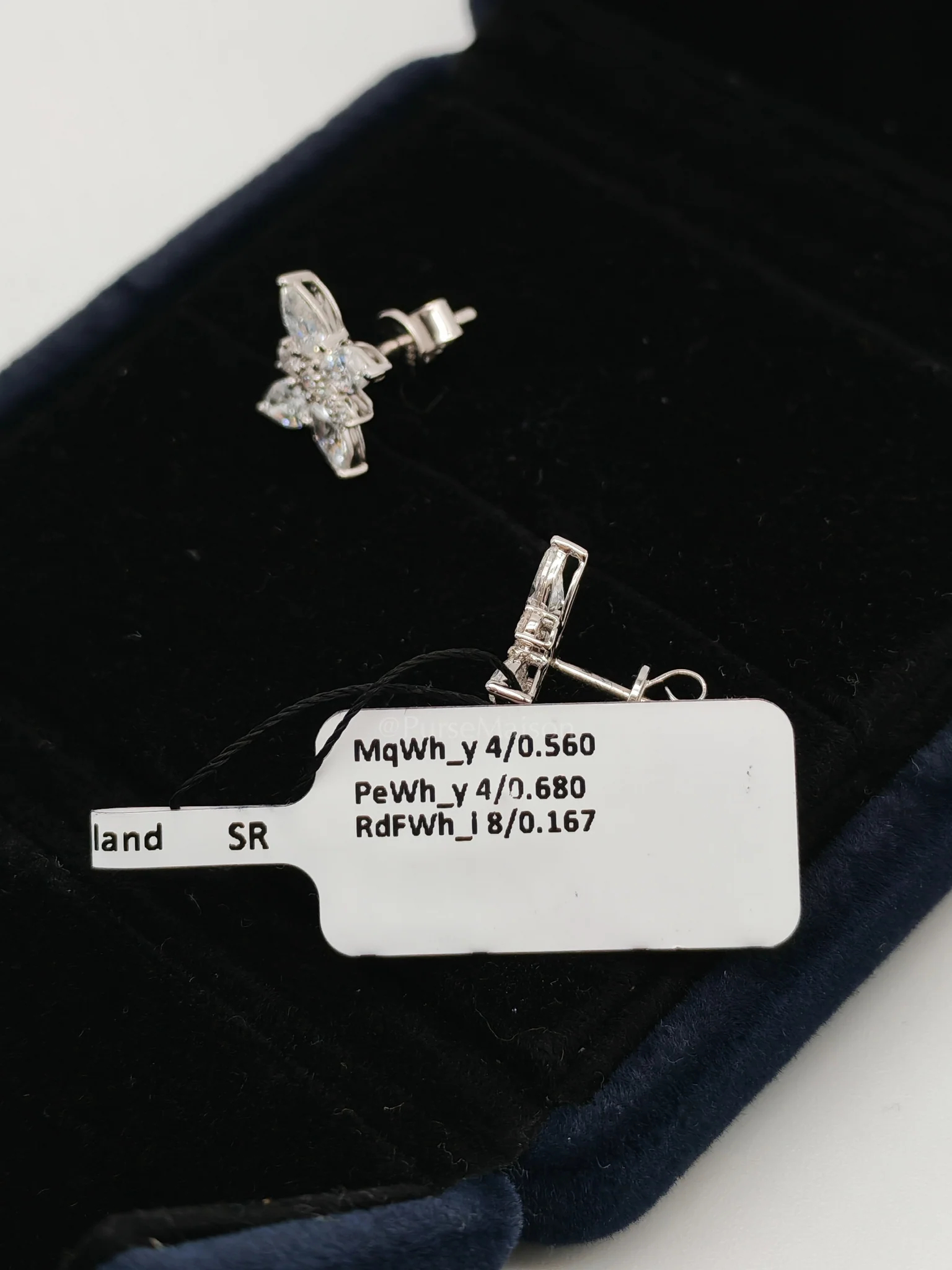 Diamond 18k 2.07gms 1.407cts VS1 to VVS1 (Clarity) E to H (Color) Natural Diamond White Gold Earrings - Image 7