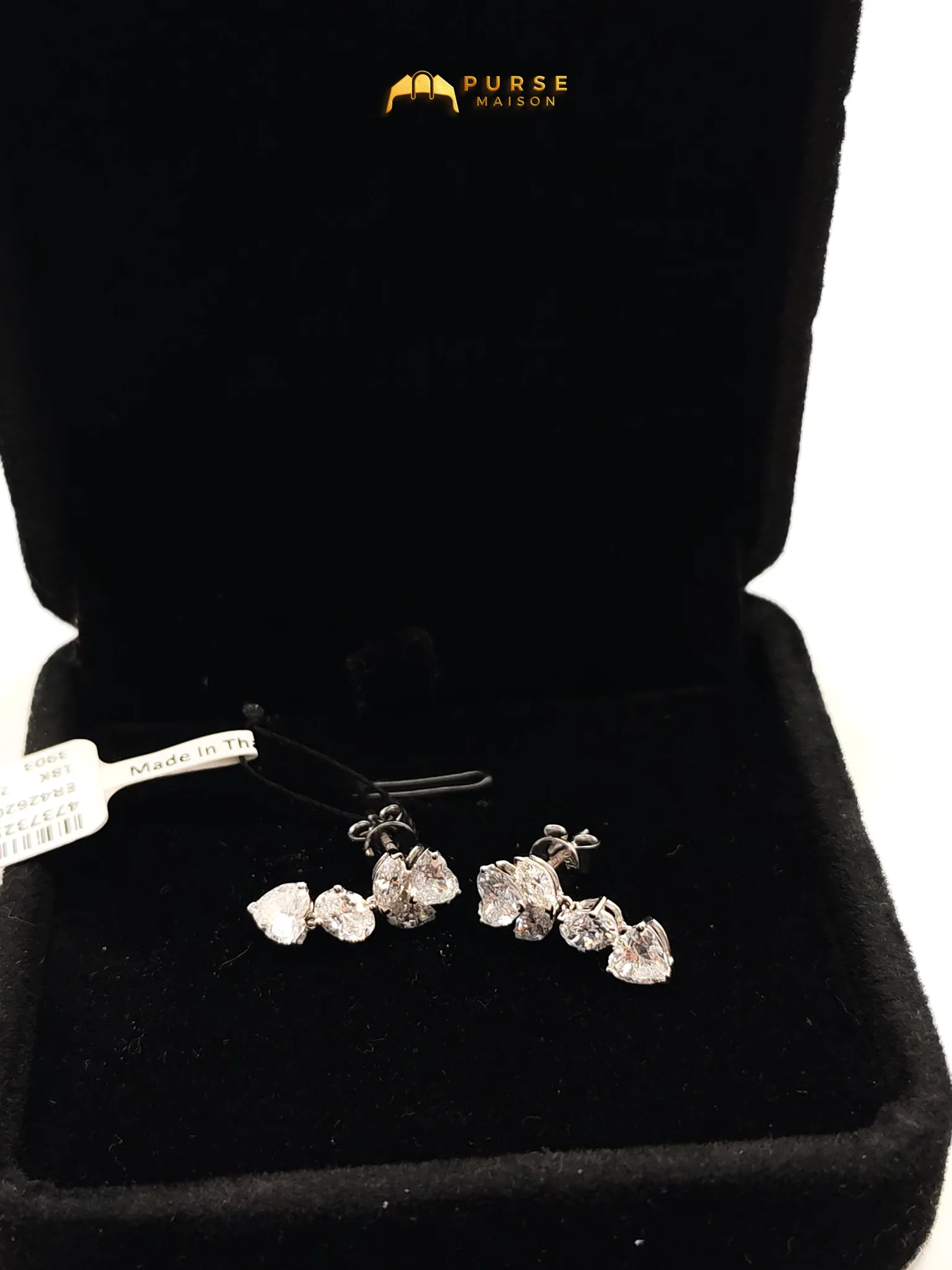 Diamond 18k 2.26gms. 2.26gms. 2.44cts VS1 to VVS1 (Clarity) E to H (Color) Natural Diamond White Gold Earrings - Image 2