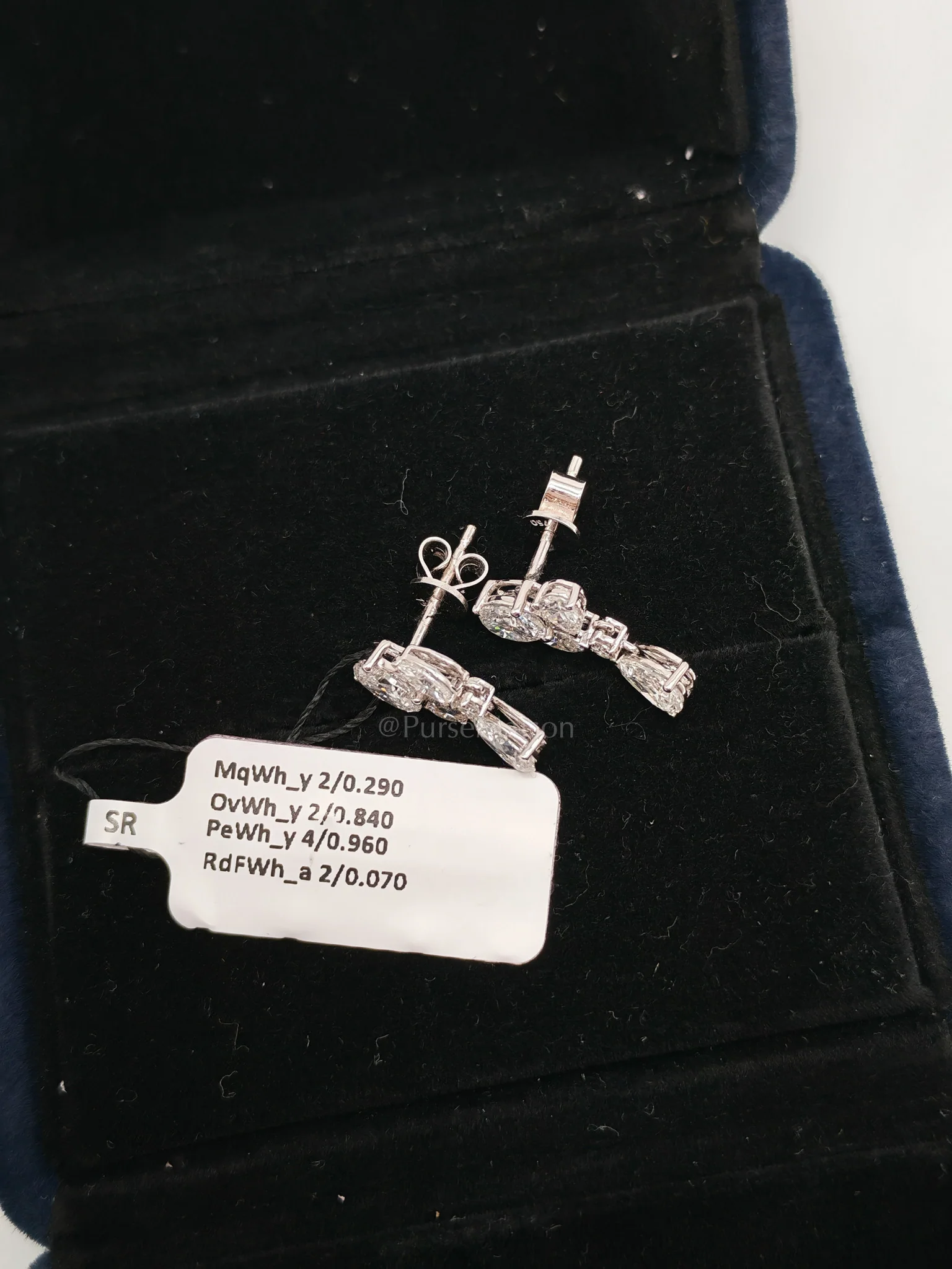 Diamond 18K 2.33gms 2.16cts VS1 to VVS1 (Clarity) E to H (Color) Natural Diamond White Gold Earrings - Image 7