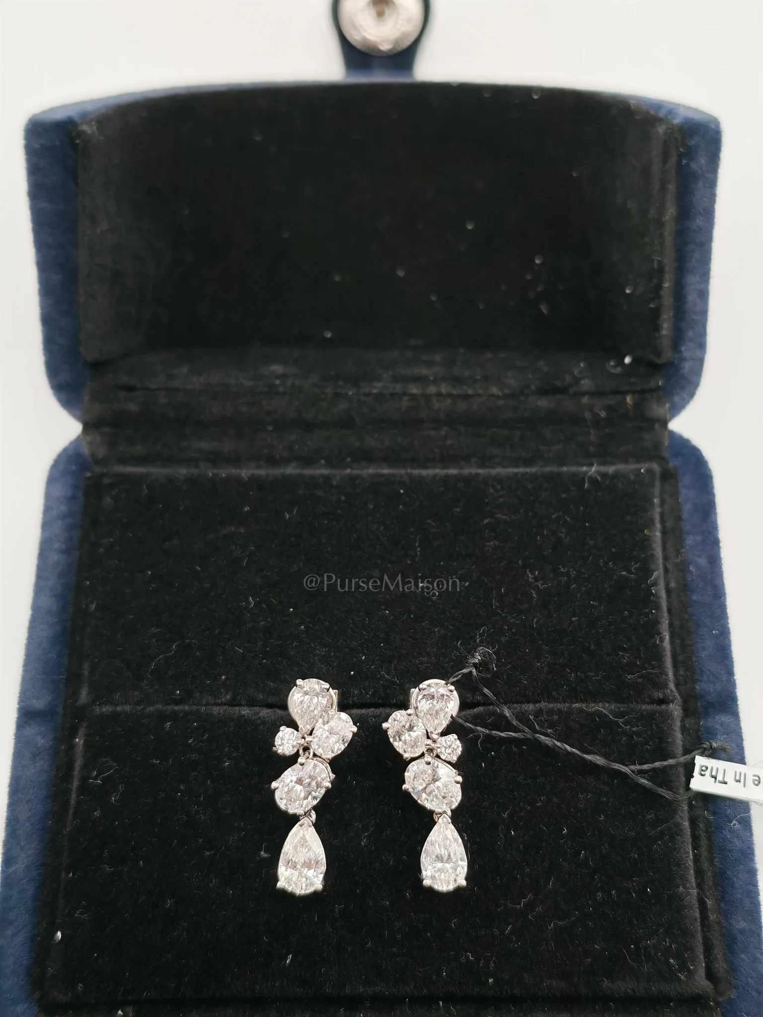 Diamond 18K 2.33gms 2.33cts VS1 to VVS1 (Clarity) E to H (Color) Natural Diamond White Gold Earrings - Image 3