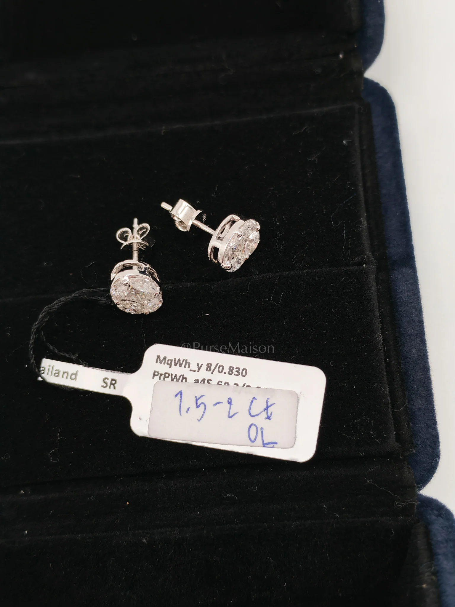 Diamond 18k 2.46gms 1.22cts VS1 to VVS1 (Clarity) E to H (Color) Natural Diamond White Gold Earrings - Image 7