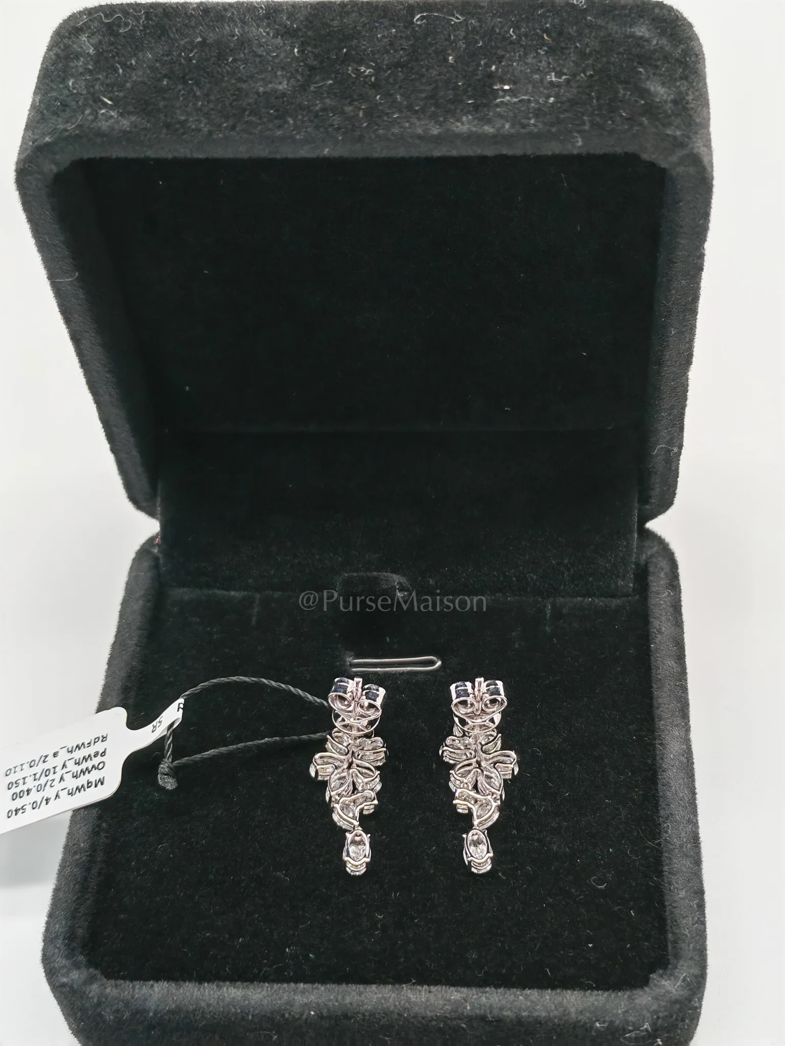 Diamond 18k 2.63gms 2.2cts. VS1 to VVS1 (Clarity) E to H (Color) Natural Diamond White Gold Earrings - Image 4
