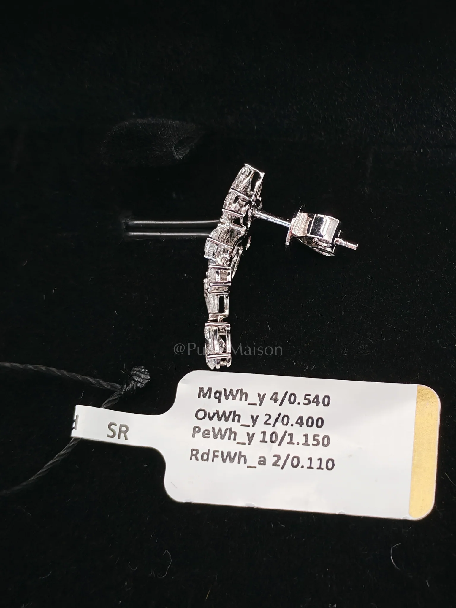 Diamond 18k 2.63gms 2.2cts. VS1 to VVS1 (Clarity) E to H (Color) Natural Diamond White Gold Earrings - Image 8