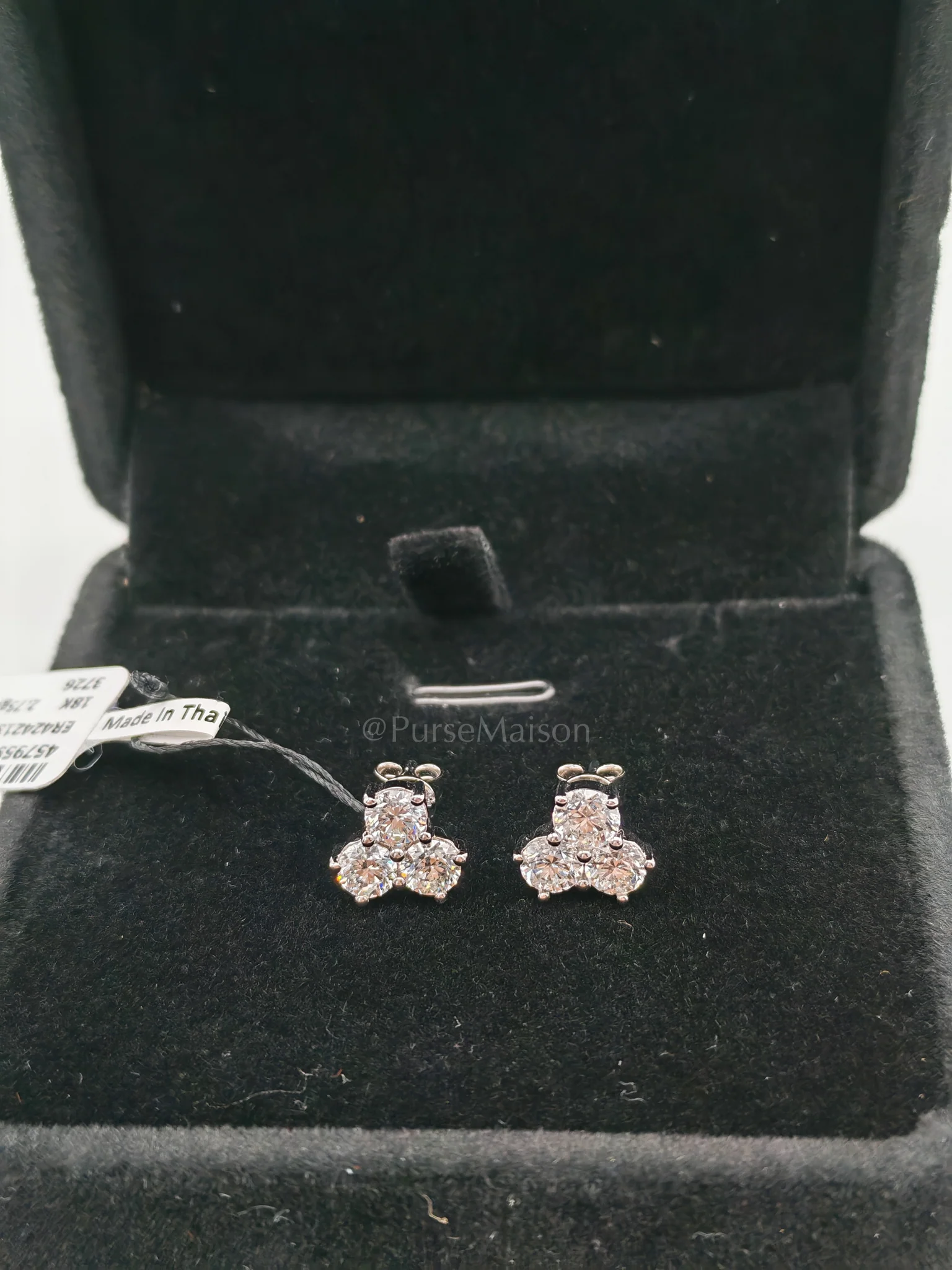 Diamond 18k 2.75gms 1.82cts VS1 to VVS1 (Clarity) E to H (Color) Natural Diamond White Gold Earrings - Image 4