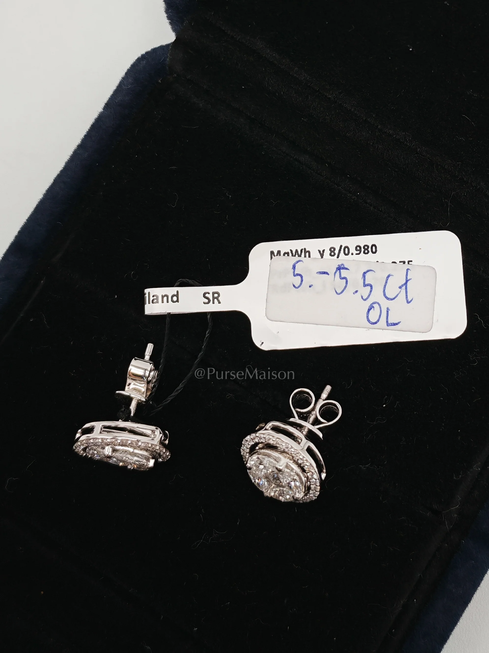 Diamond 18k 3.39gms 1.52cts VS1 to VVS1 (Clarity) E to H (Color) Natural Diamond White Gold Earrings - Image 9