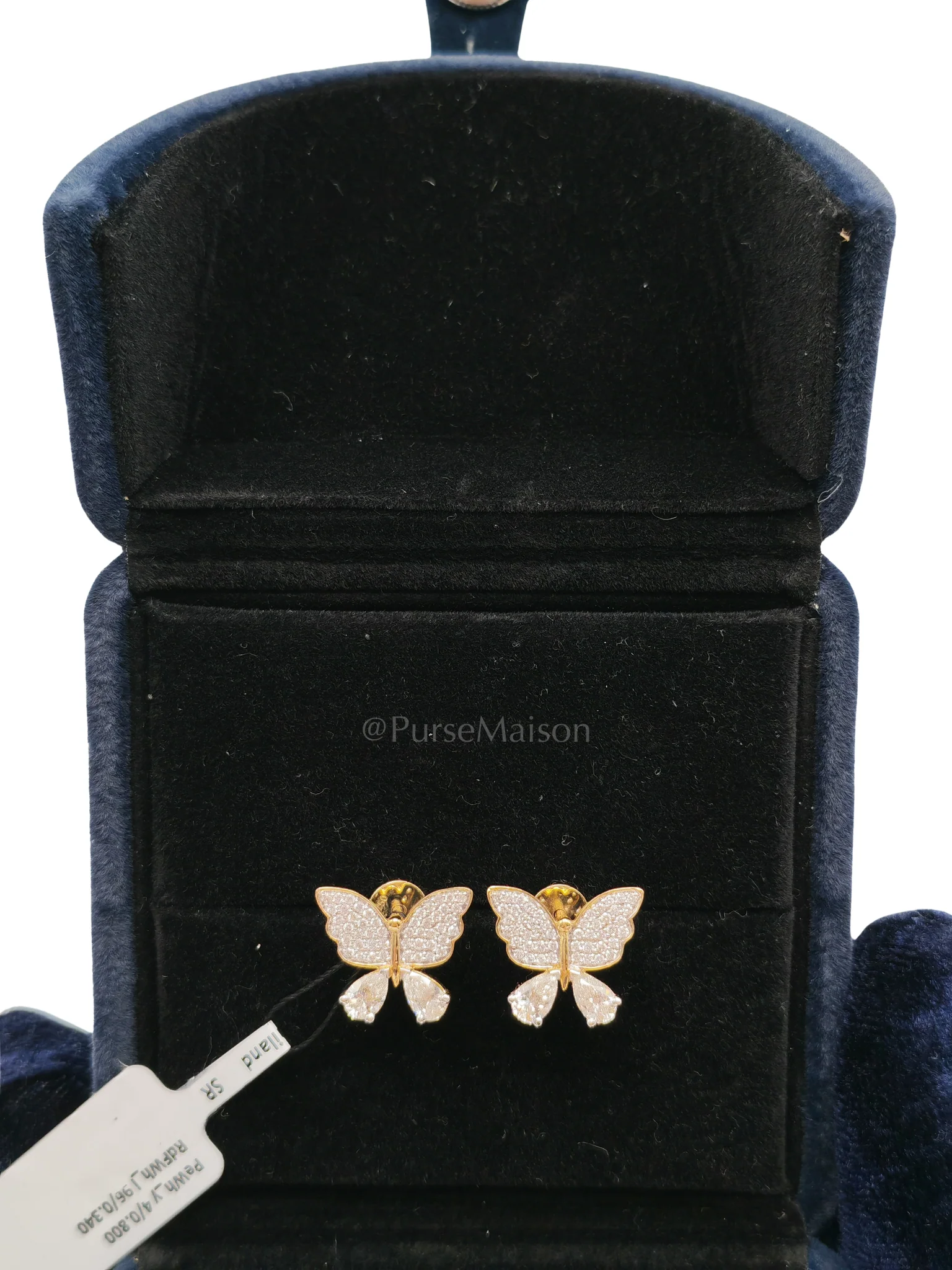 Diamond 18K 3.62gms. 1.14cts. VS1 to VVS1 (Clarity) E to H (Color) Butterfly Natural Diamond White Gold Earrings - Image 2
