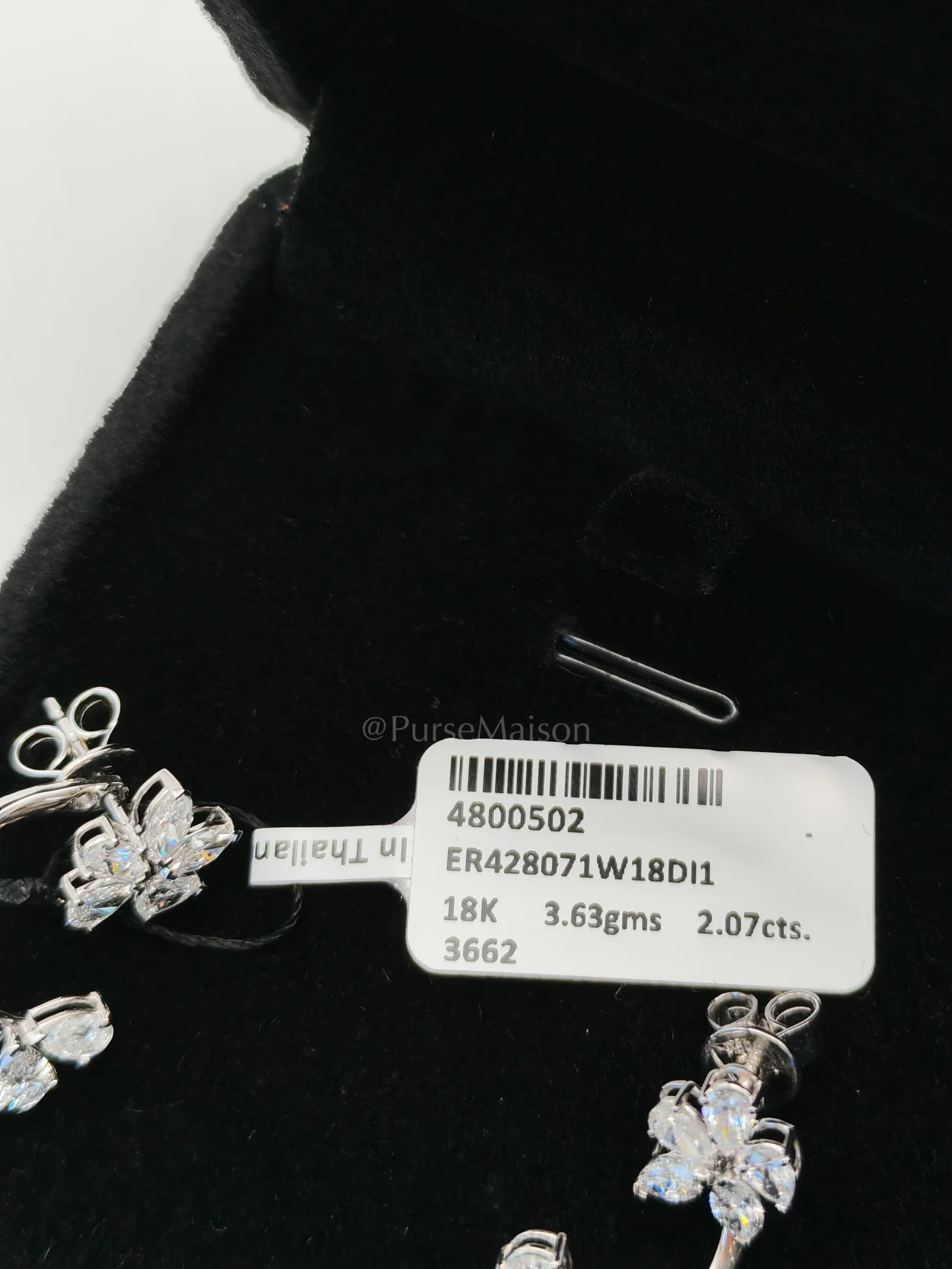 Diamond 18k 3.63gms. 2.07cts VS1 to VVS1 (Clarity) E to H (Color) Natural Diamond White Gold Earrings - Image 8