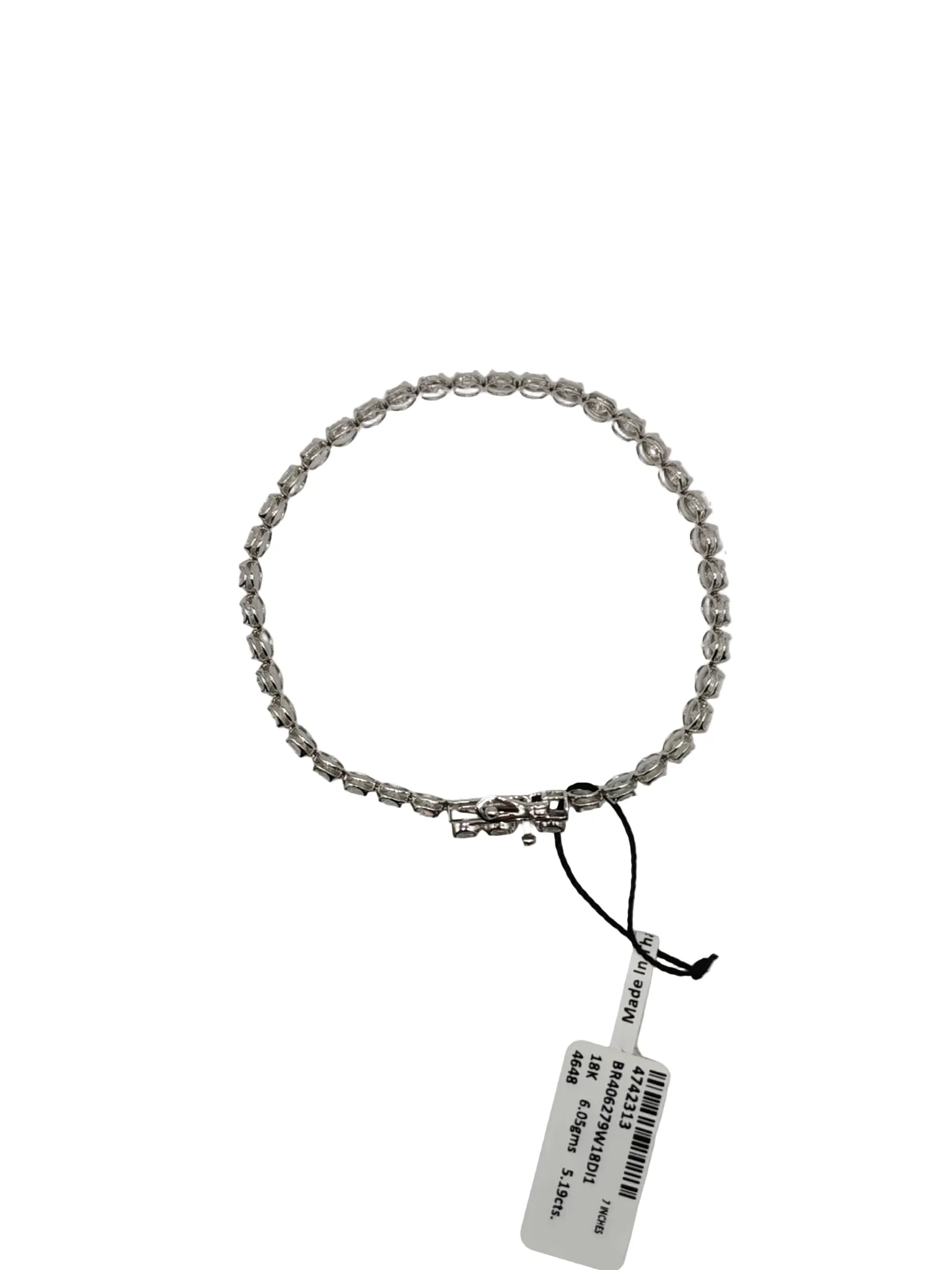 Diamond 18k 6.05gms. 5.19cts. VS1 to VVS1 (Clarity) E to H (Color) Natural Diamond White Gold Tennis Bracelet (7 Inches) - Image 10