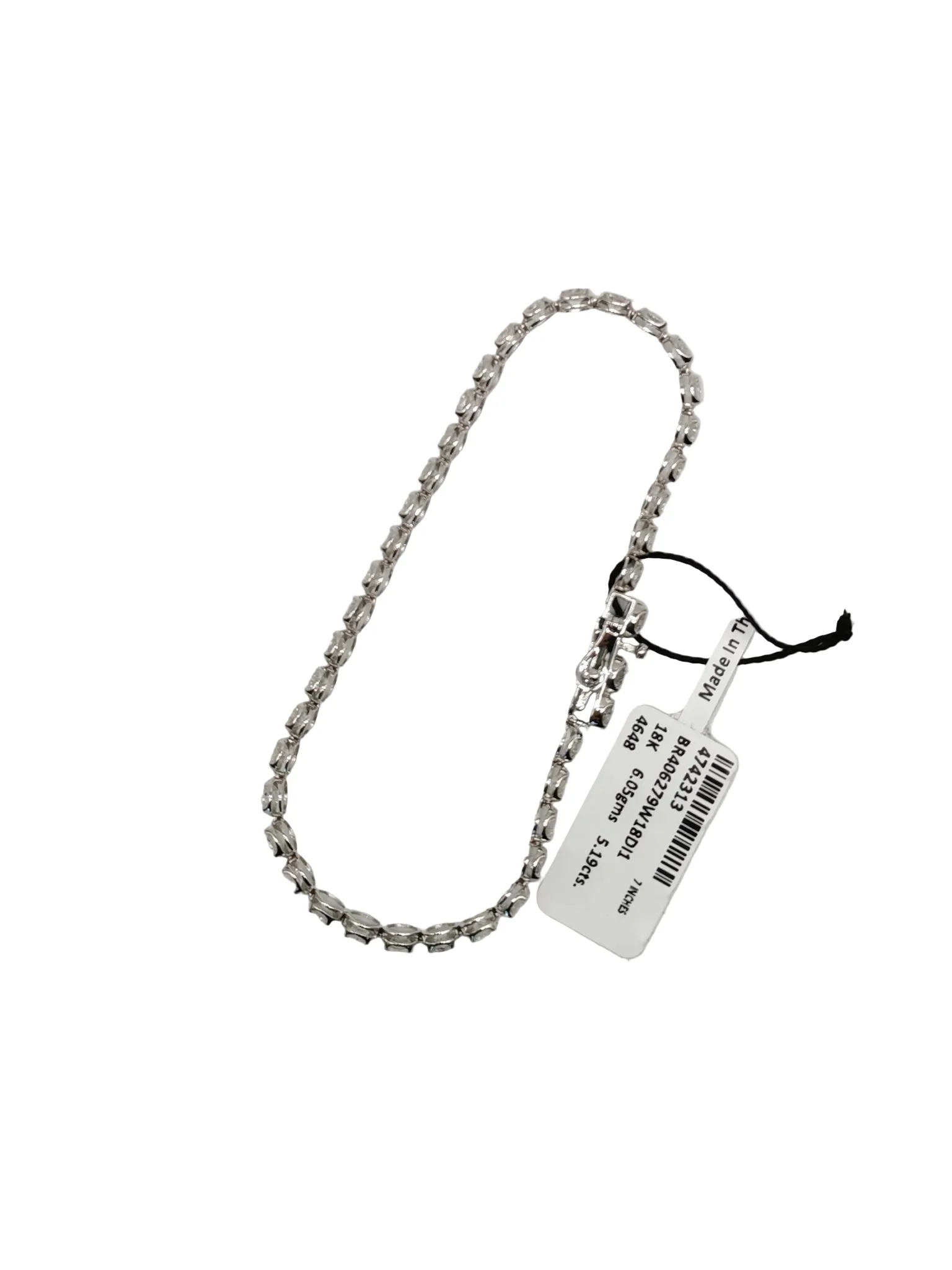 Diamond 18k 6.05gms. 5.19cts. VS1 to VVS1 (Clarity) E to H (Color) Natural Diamond White Gold Tennis Bracelet (7 Inches) - Image 9