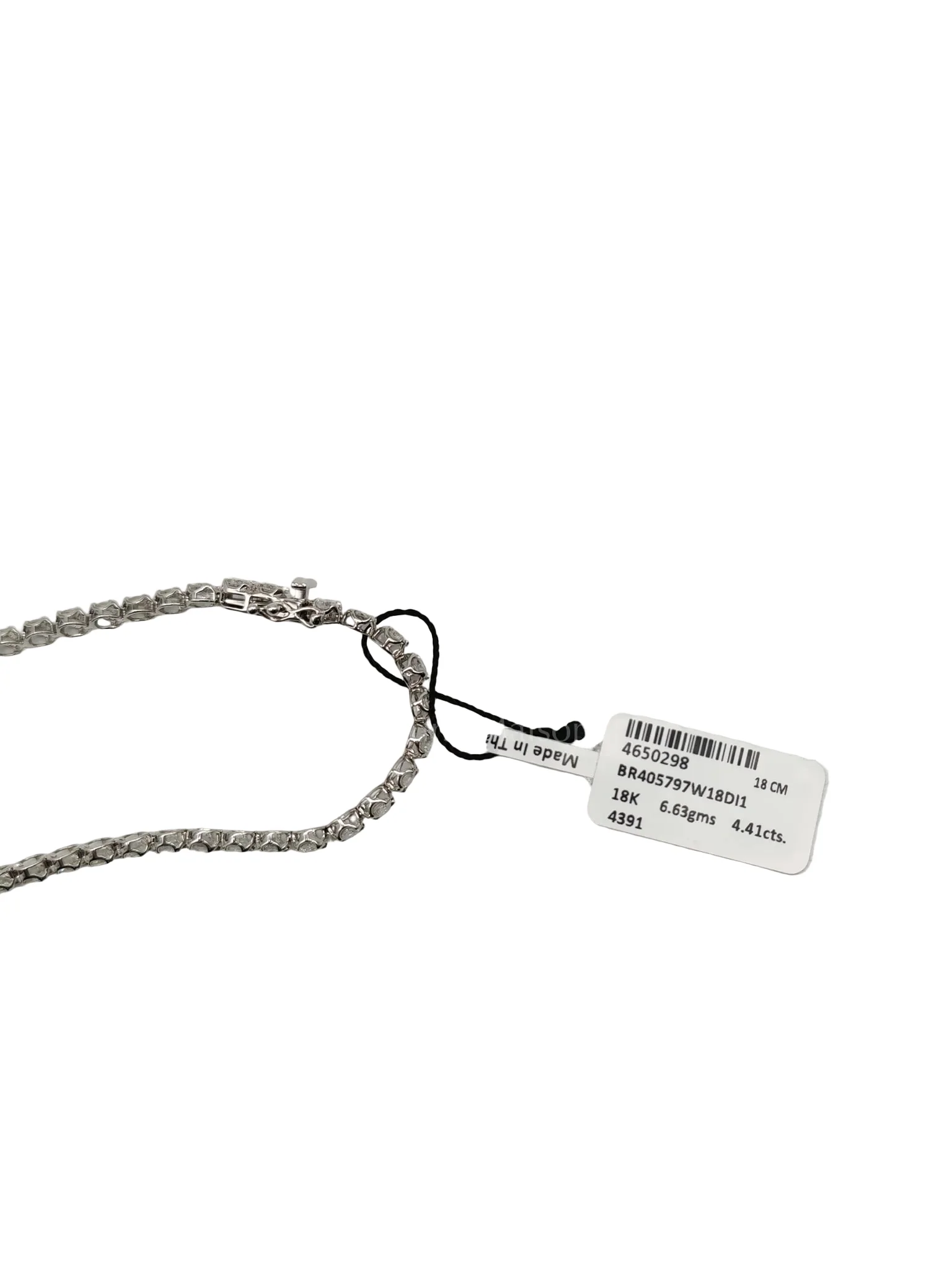 Diamond 18k 6.63gms. 4.41cts. VS1 to VVS1 (Clarity) E to H (Color) Natural Diamond White Gold Tennis Bracelet (18 cm) - Image 5