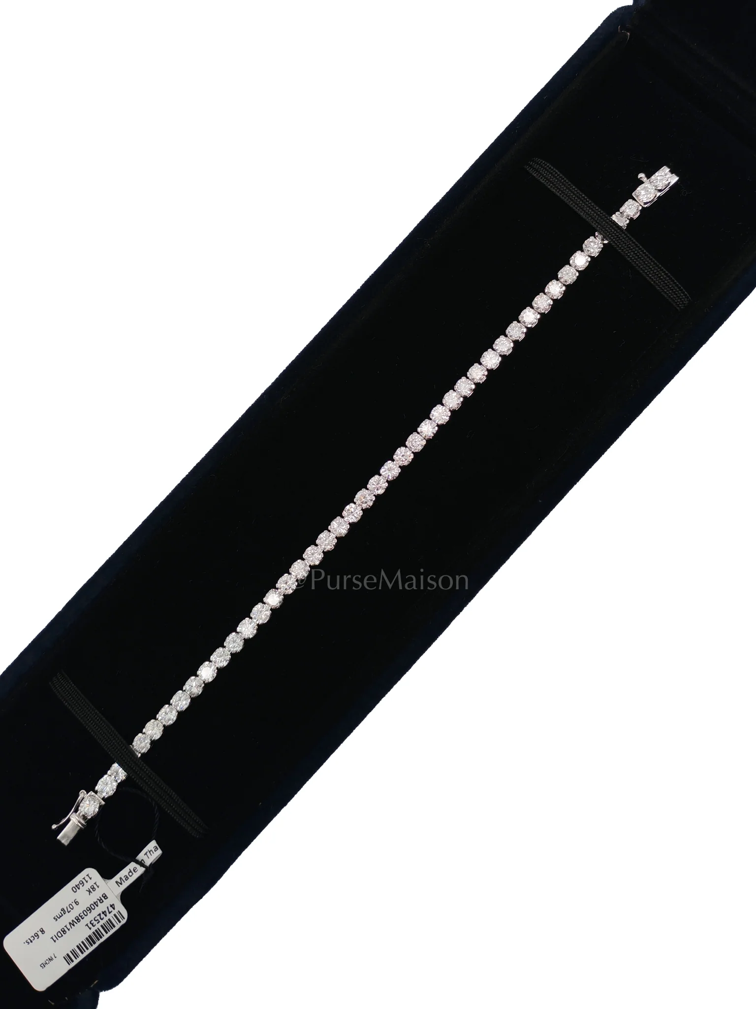 Diamond 18k 9.07gms. 8.6cts. VS1 to VVS1 (Clarity) E to H (Color) Natural Diamond White Gold Tennis Bracelet (7 inches)