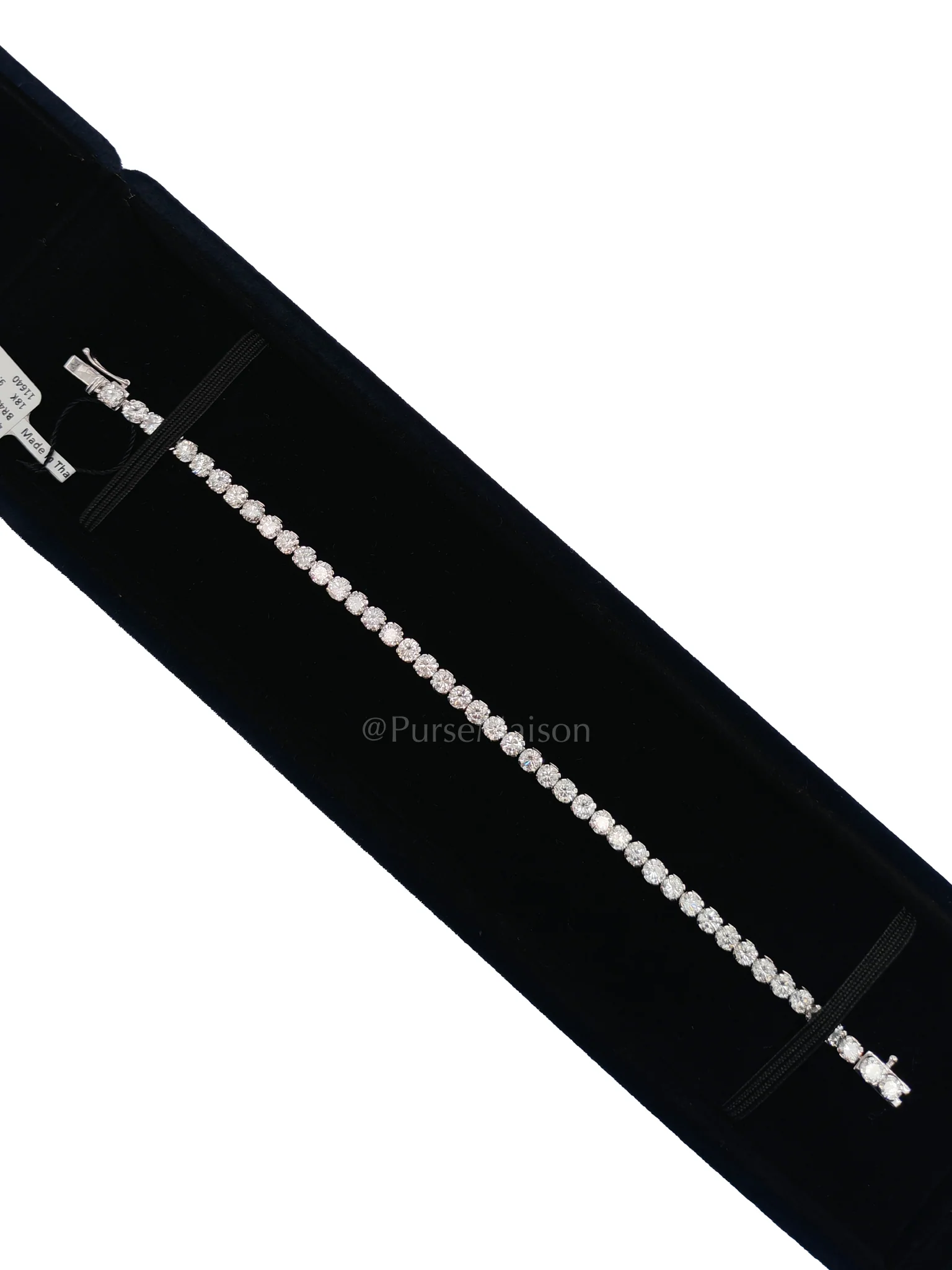 Diamond 18k 9.07gms. 8.6cts. VS1 to VVS1 (Clarity) E to H (Color) Natural Diamond White Gold Tennis Bracelet (7 inches) - Image 2