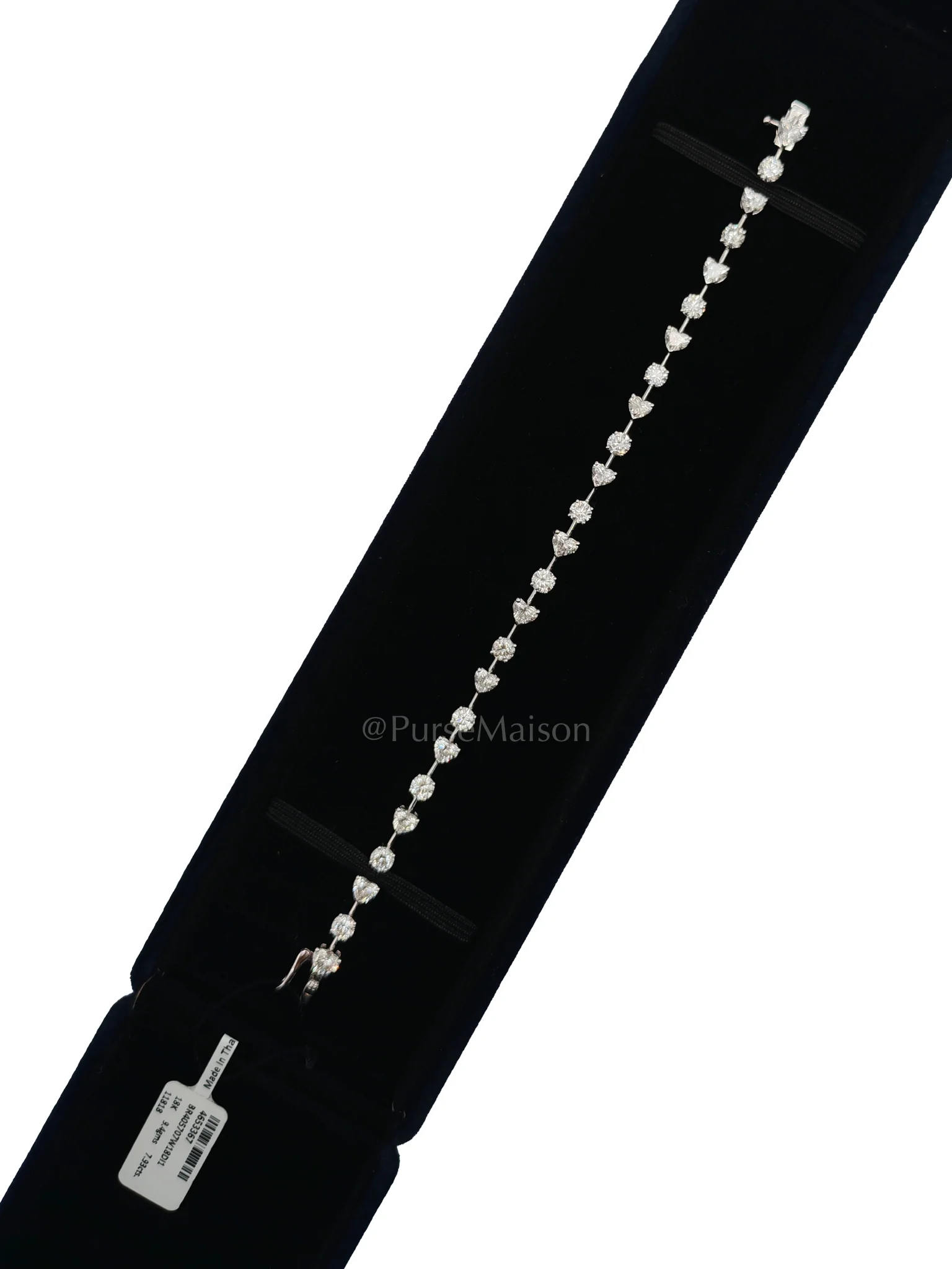 Diamond 18k 9.4gms. 7.93cts. VS1 to VVS1 (Clarity) E to H (Color)  Natural Diamond White Gold Tennis Bracelet (19cm)
