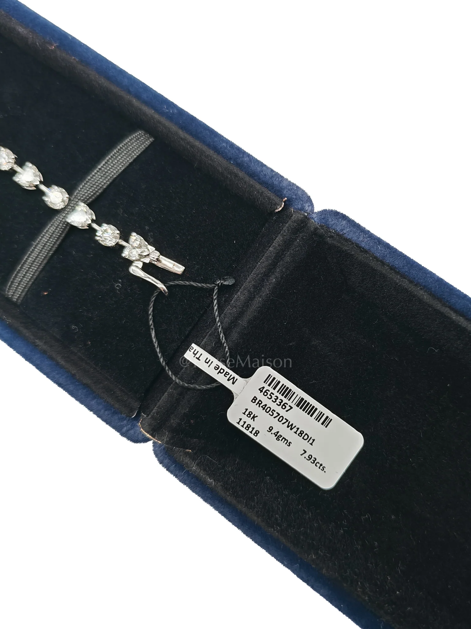 Diamond 18k 9.4gms. 7.93cts. VS1 to VVS1 (Clarity) E to H (Color)  Natural Diamond White Gold Tennis Bracelet (19cm) - Image 3