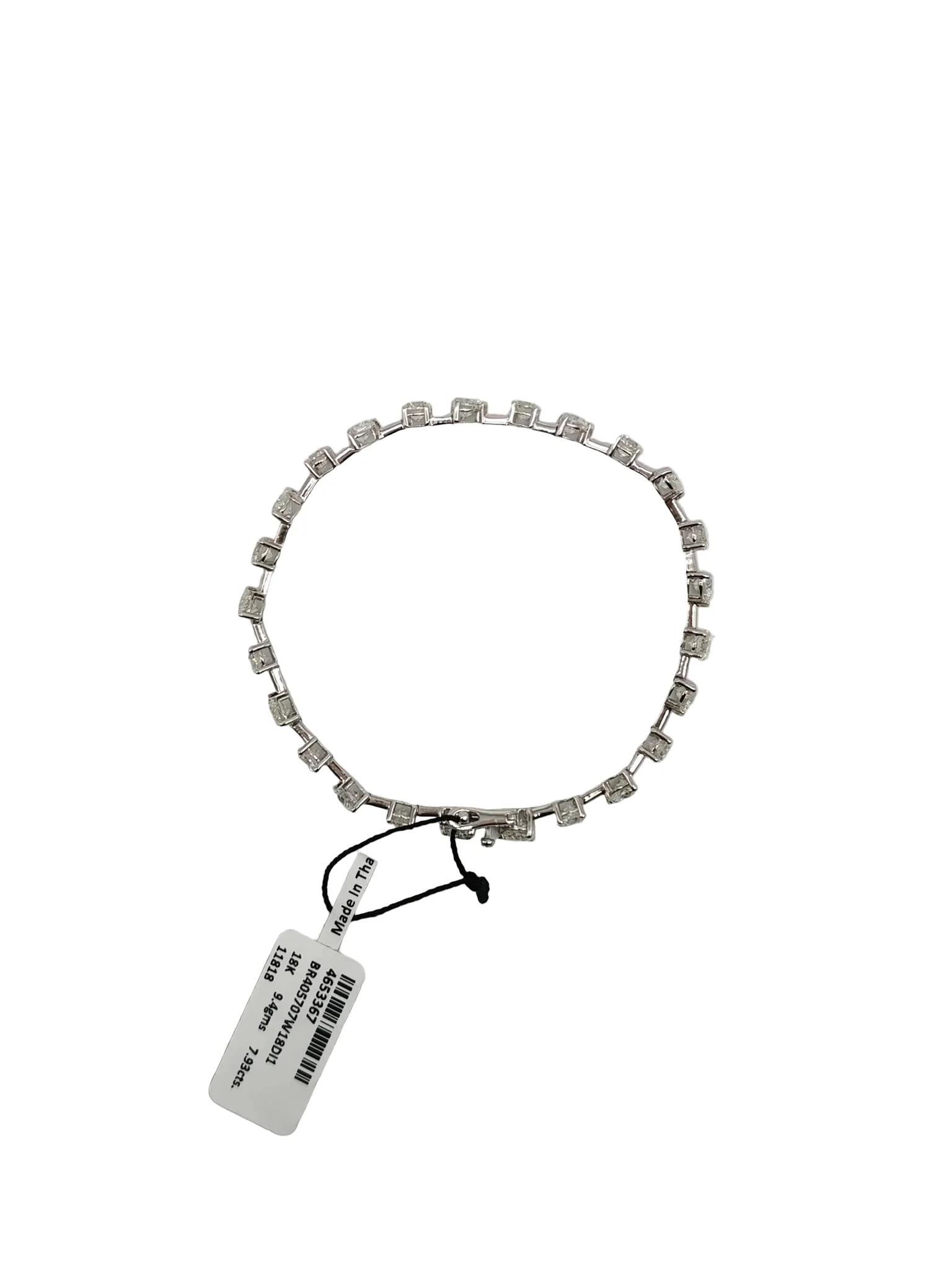 Diamond 18k 9.4gms. 7.93cts. VS1 to VVS1 (Clarity) E to H (Color)  Natural Diamond White Gold Tennis Bracelet (19cm) - Image 5