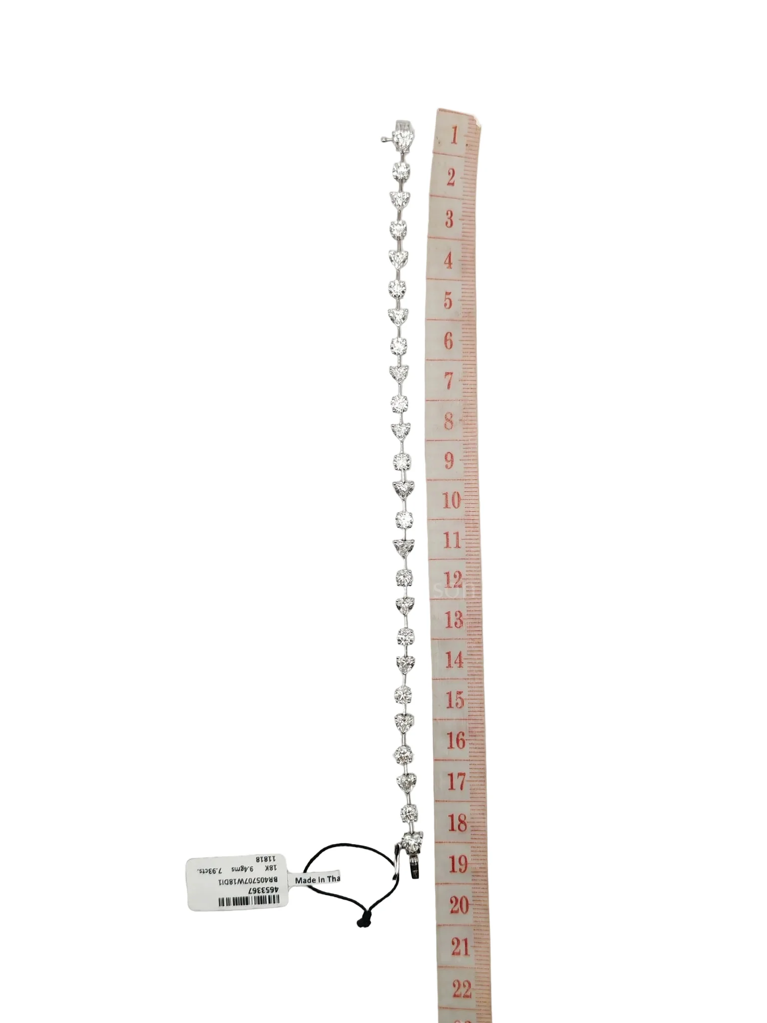 Diamond 18k 9.4gms. 7.93cts. VS1 to VVS1 (Clarity) E to H (Color)  Natural Diamond White Gold Tennis Bracelet (19cm) - Image 8