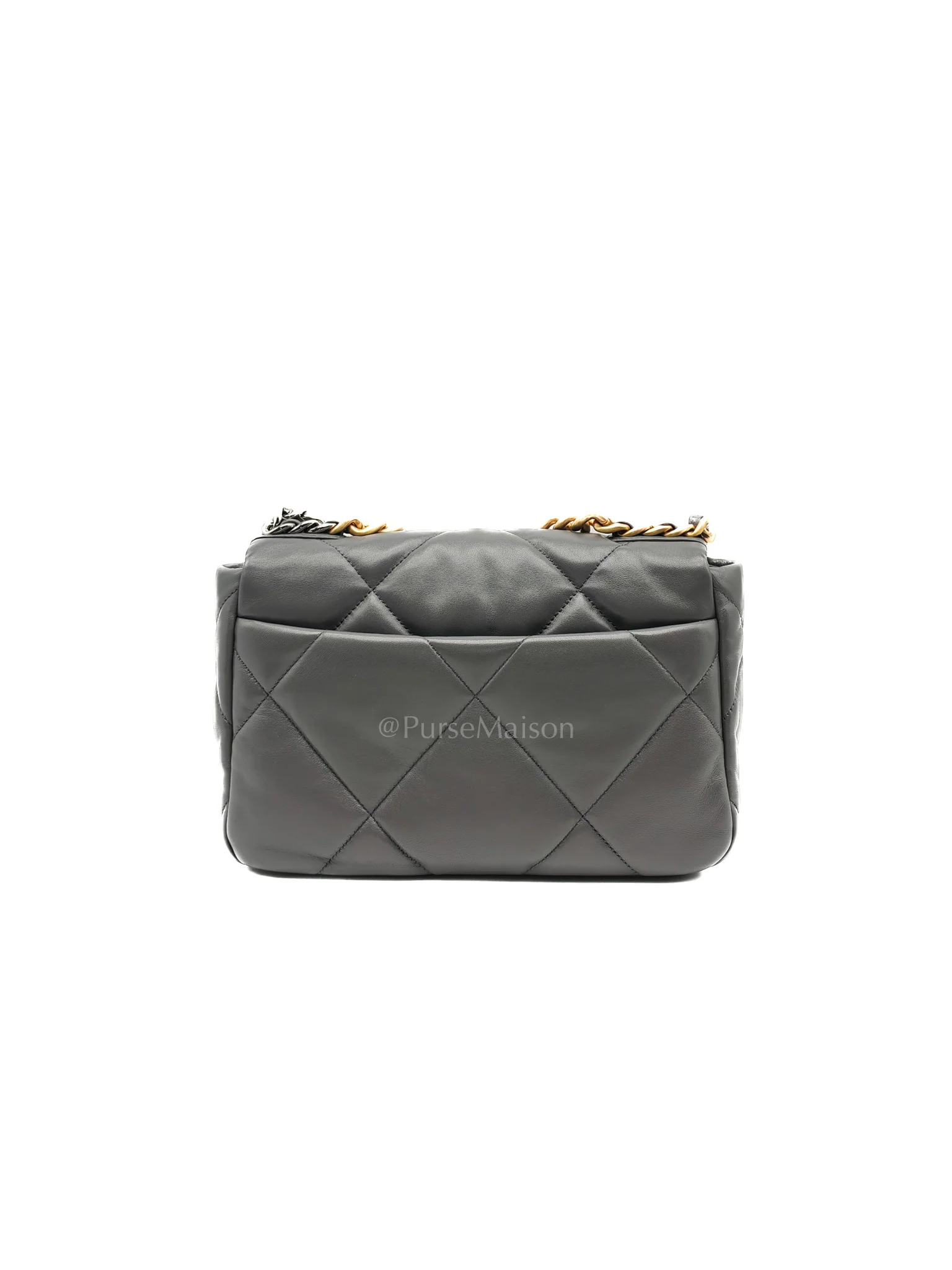 Chanel 19 Medium in Gray Quilted Lambskin Leather & Mix Hardware Microchip - Image 4