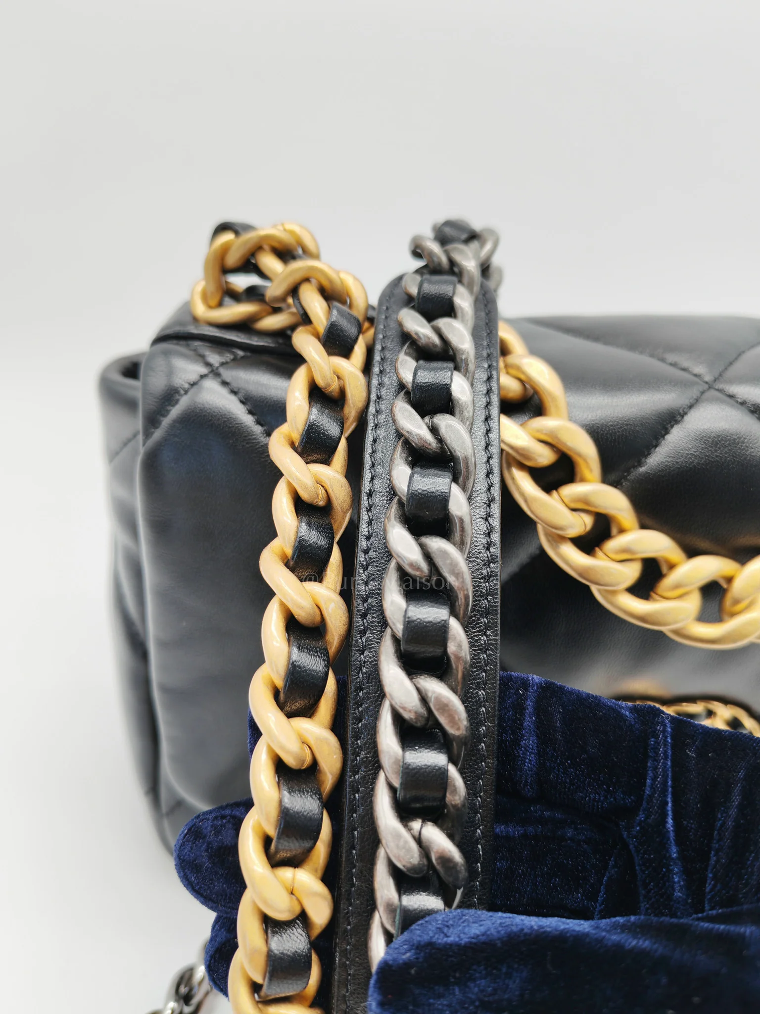 Chanel 19 Small in Black Quilted Shiny Lambskin & Mix Hardware Microchip - Image 12