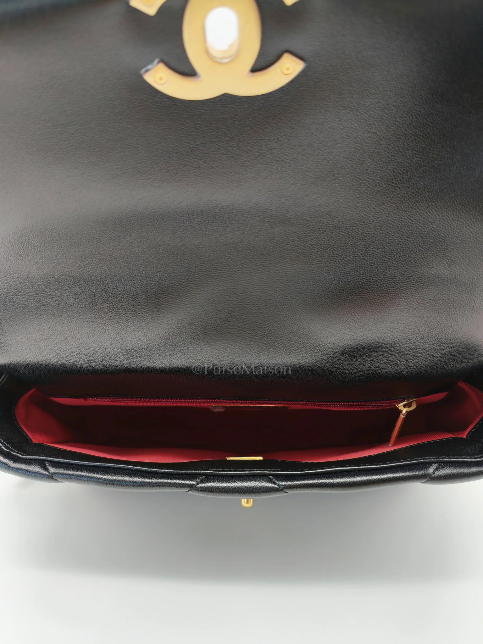 Chanel 19 Small in Black Quilted Shiny Lambskin & Mix Hardware Microchip - Image 15