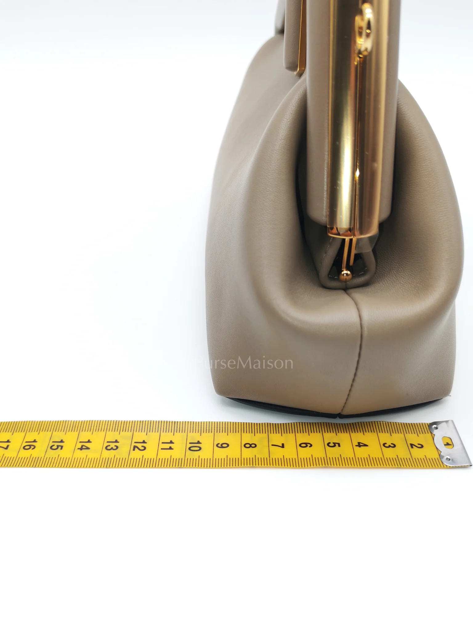 Fendi First Small Nappa in Shiny Torto Dark Beige Smooth Calfskin Leather - Image 33