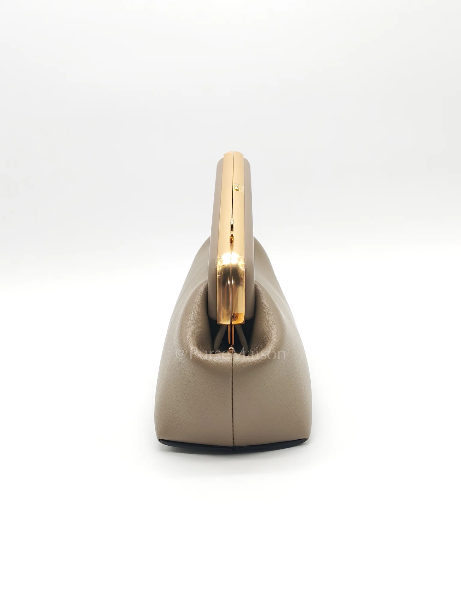 Fendi First Small Nappa in Shiny Torto Dark Beige Smooth Calfskin Leather - Image 6