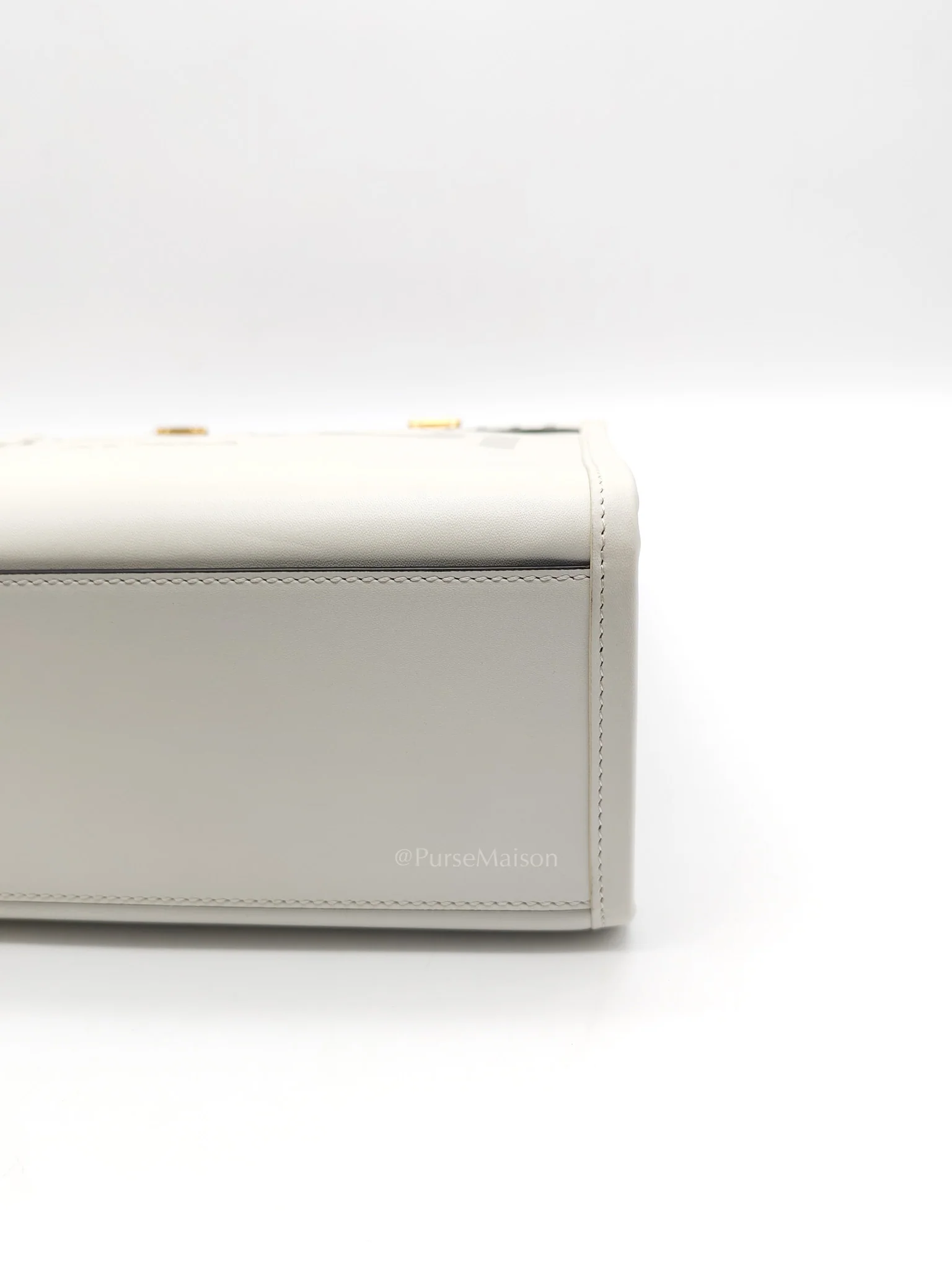 Fendi 2-Way Sunshine Tote Bag Small in White & Tortoiseshell Plexiglass Handle - Image 10
