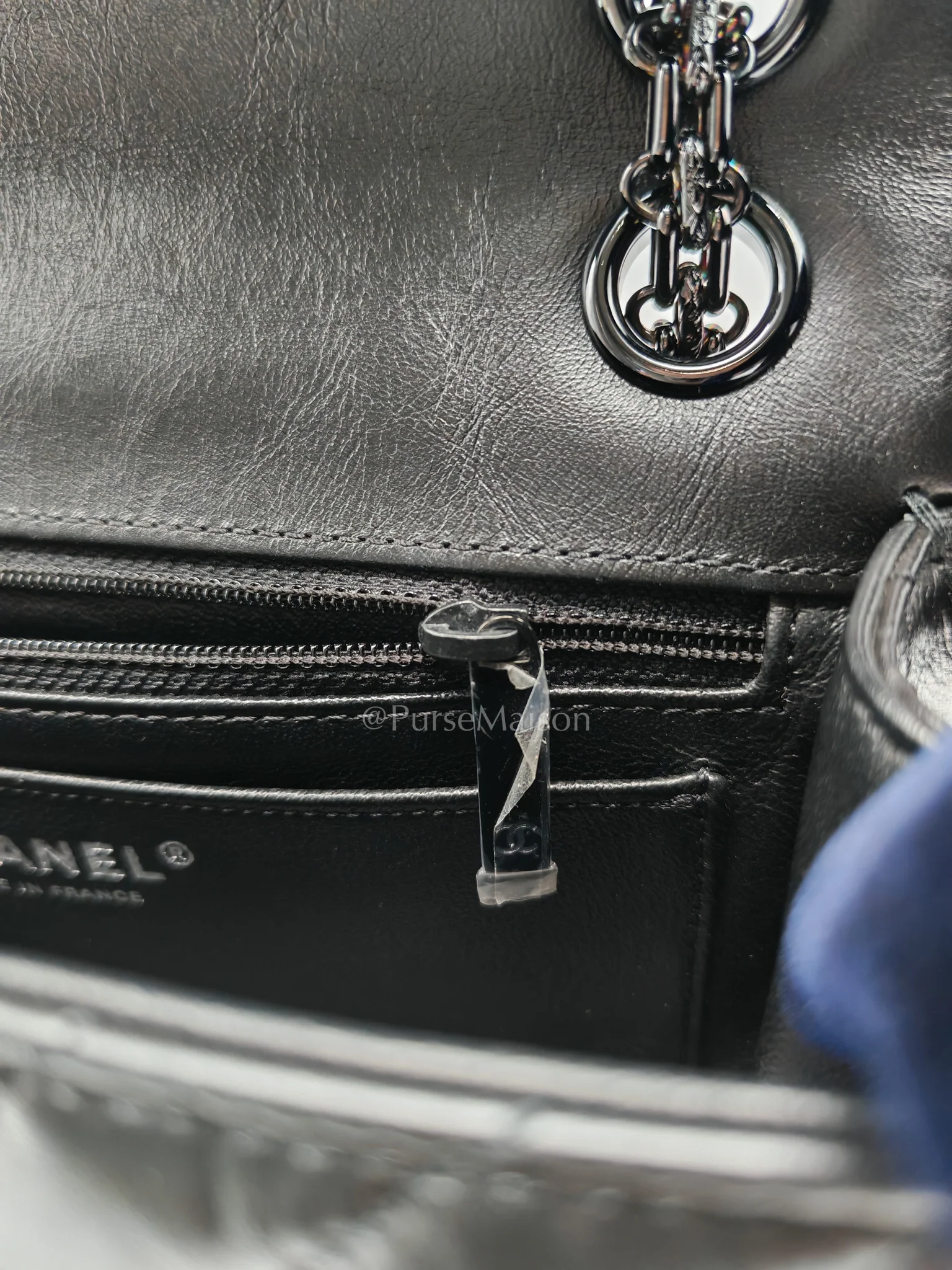 Chanel 20A Mini Reissue Mademoiselle Flap 2.55 in Chevron Aged Calfskin Leather So Black Hardware (Series 30) - Image 19