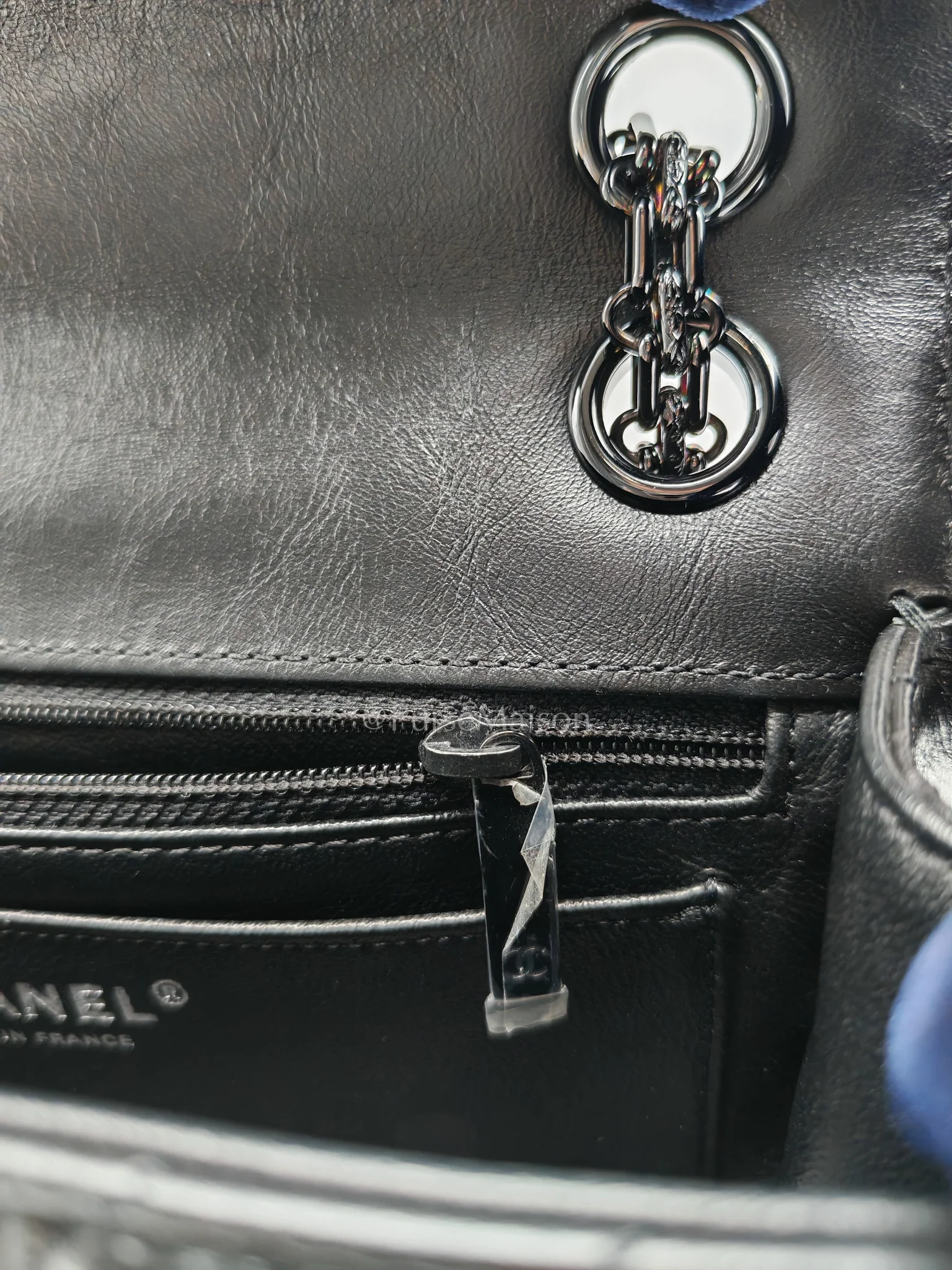 Chanel 20A Mini Reissue Mademoiselle Flap 2.55 in Chevron Aged Calfskin Leather So Black Hardware (Series 30) - Image 20