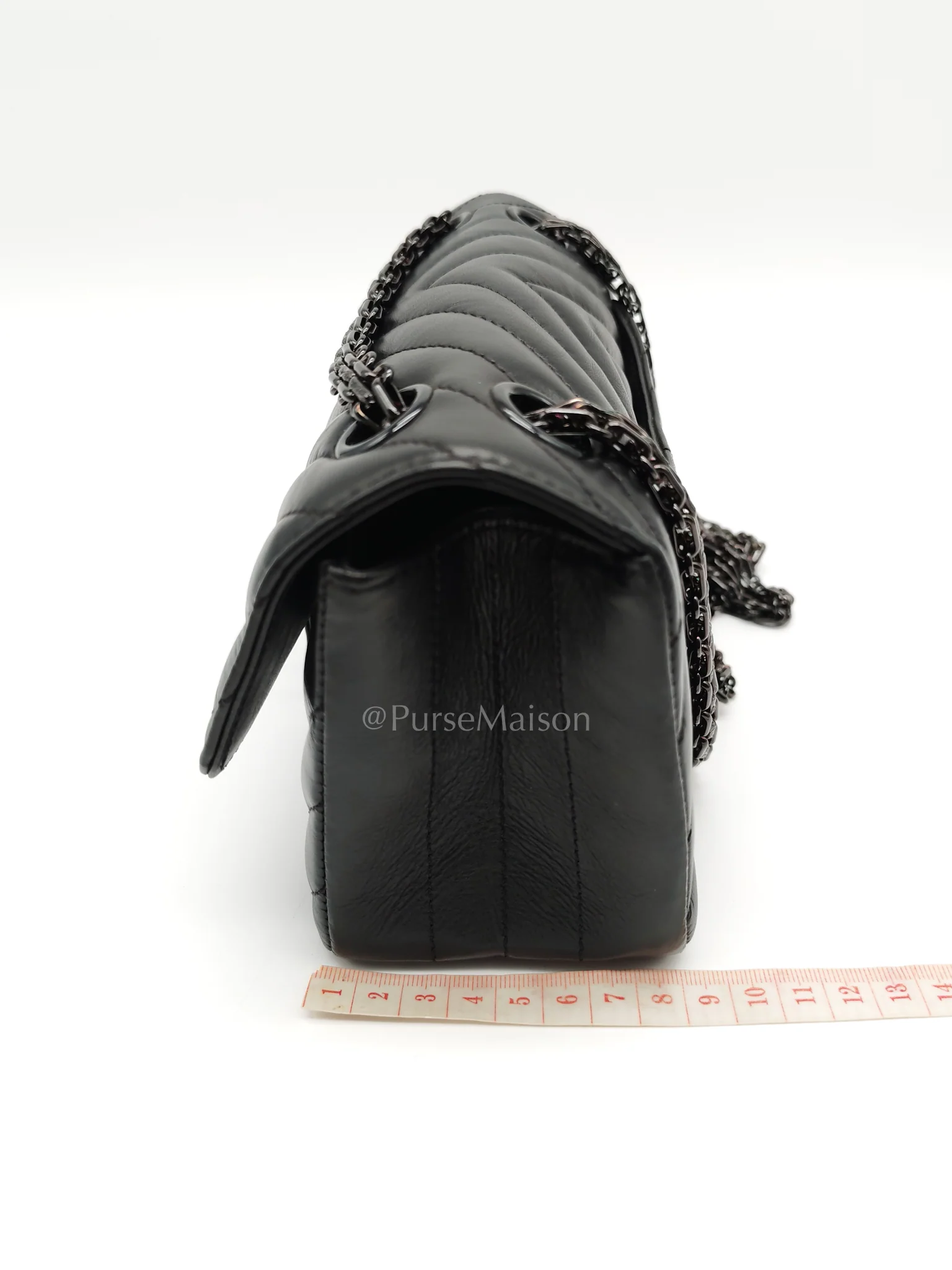 Chanel 20A Mini Reissue Mademoiselle Flap 2.55 in Chevron Aged Calfskin Leather So Black Hardware (Series 30) - Image 26