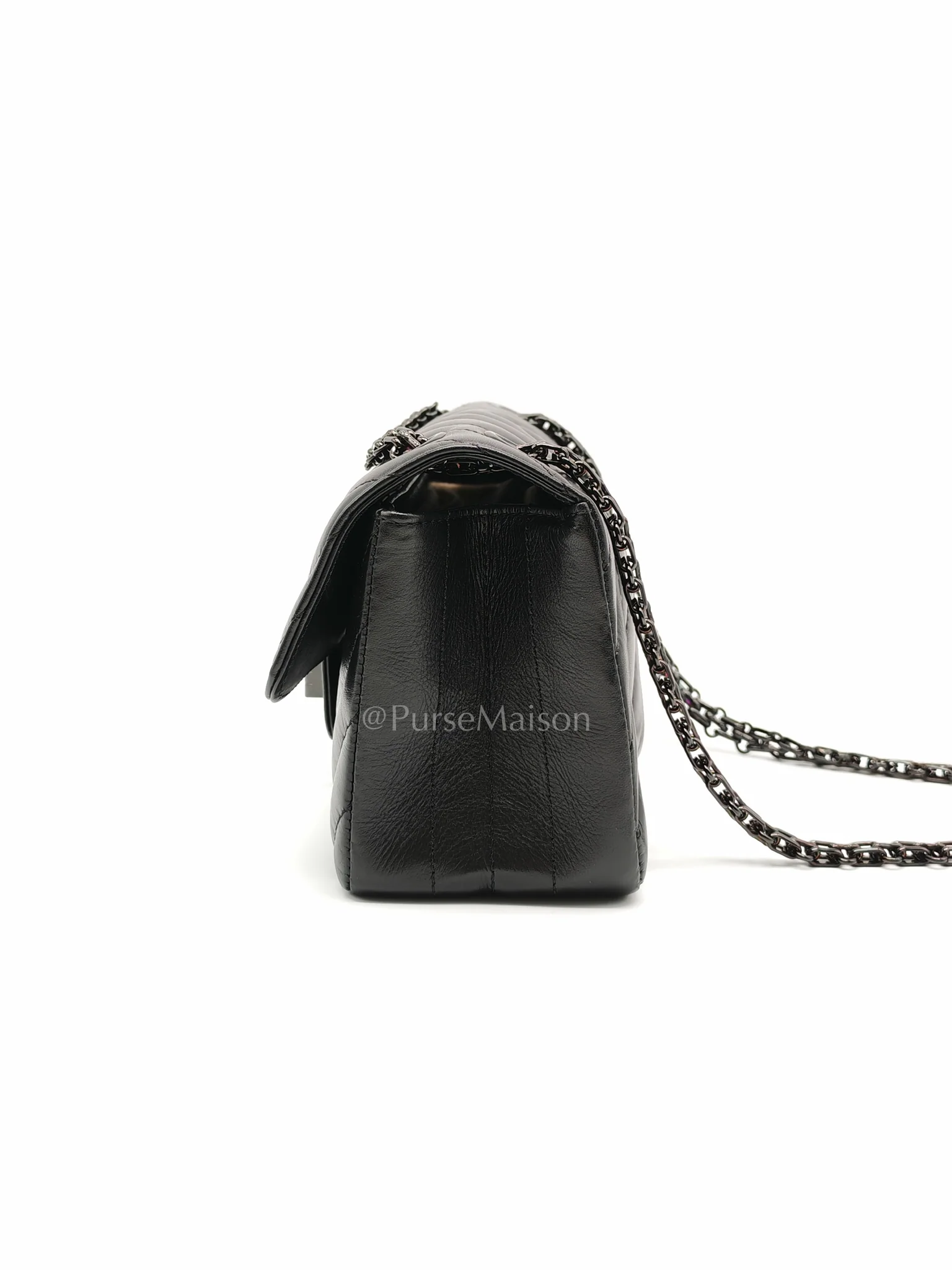 Chanel 20A Mini Reissue Mademoiselle Flap 2.55 in Chevron Aged Calfskin Leather So Black Hardware (Series 30) - Image 5