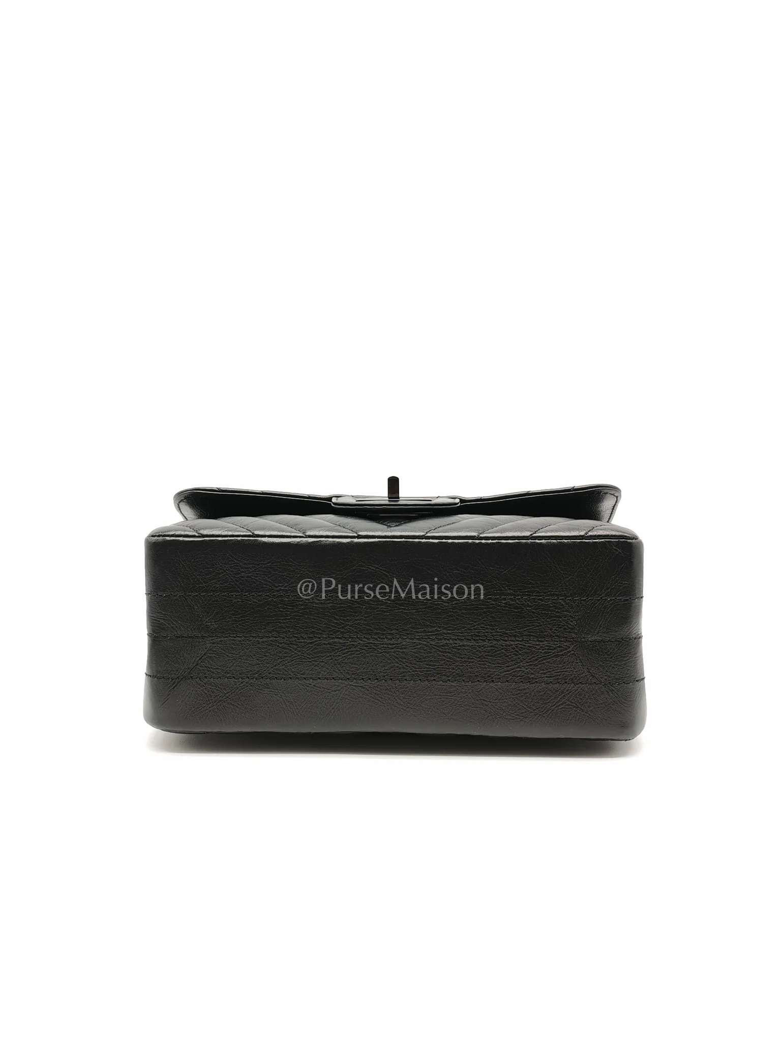 Chanel 20A Mini Reissue Mademoiselle Flap 2.55 in Chevron Aged Calfskin Leather So Black Hardware (Series 30) - Image 7