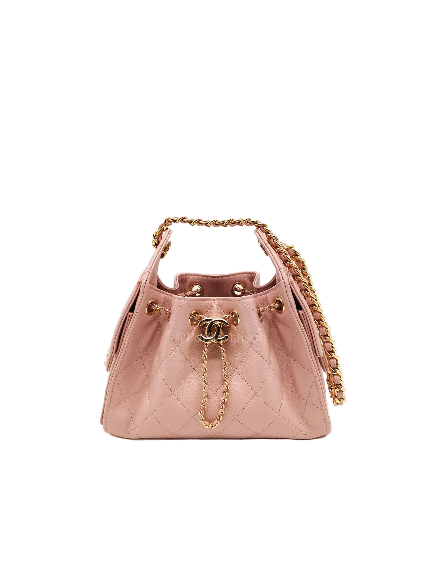 Chanel 25 Mini in Pink Caviar Leather and Shiny Rosegold Hardware Microchip