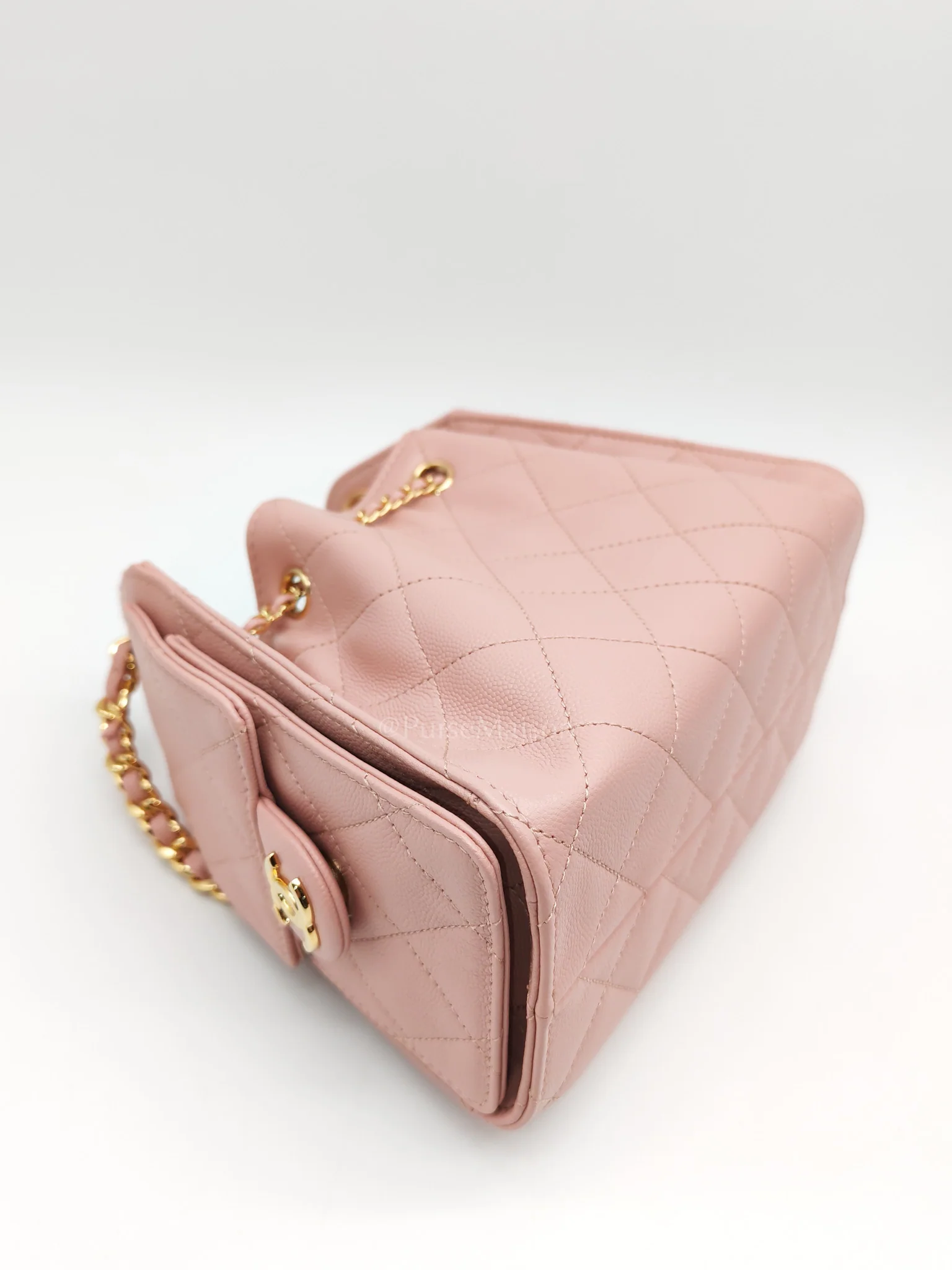Chanel 25 Mini in Pink Caviar Leather and Shiny Rosegold Hardware Microchip - Image 10