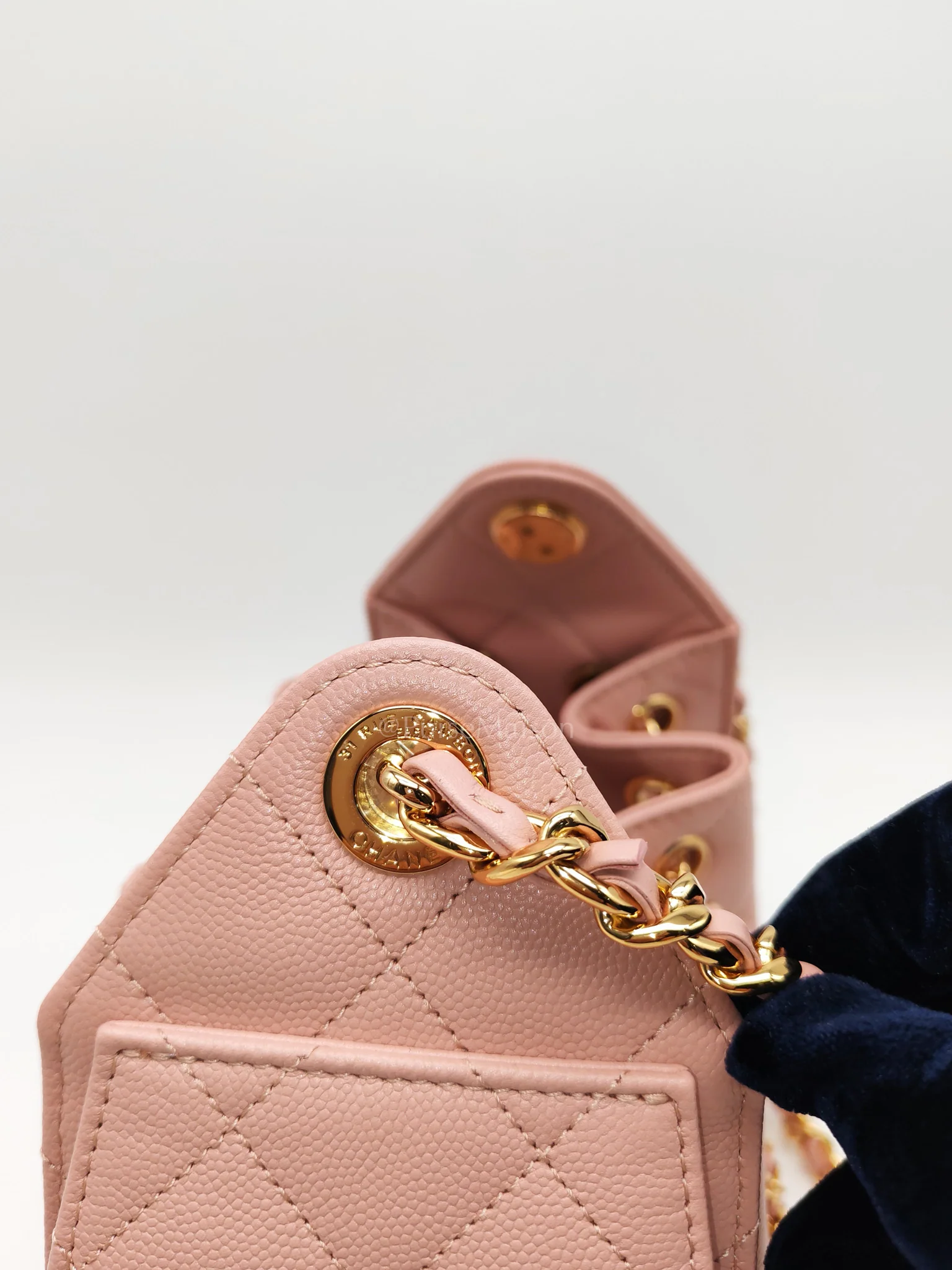 Chanel 25 Mini in Pink Caviar Leather and Shiny Rosegold Hardware Microchip - Image 14