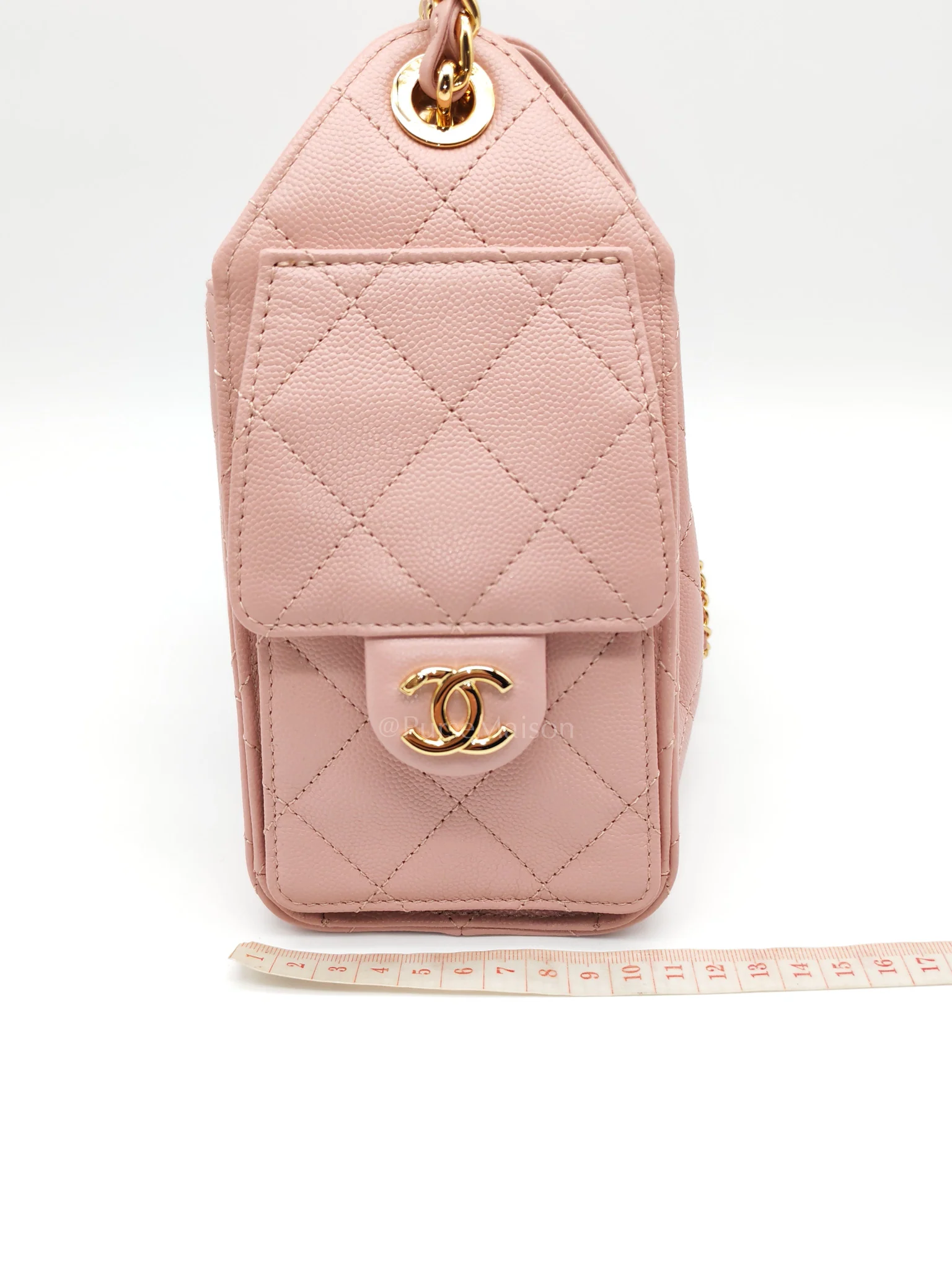 Chanel 25 Mini in Pink Caviar Leather and Shiny Rosegold Hardware Microchip - Image 24