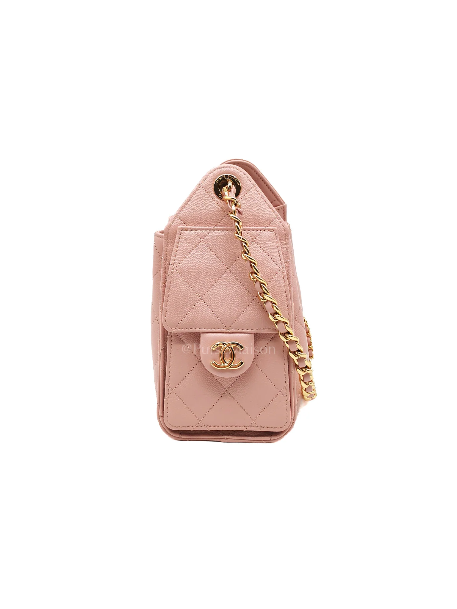 Chanel 25 Mini in Pink Caviar Leather and Shiny Rosegold Hardware Microchip - Image 6
