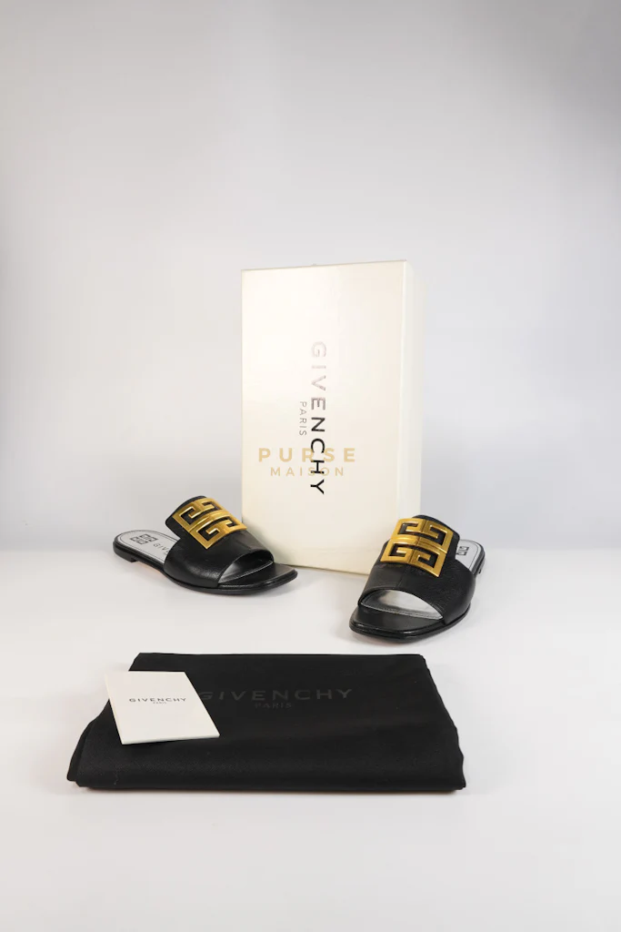 Givenchy 4G Logo Slide Sandals in Black Plague Leather Size 38.5 Eu (24 cm) - Image 51