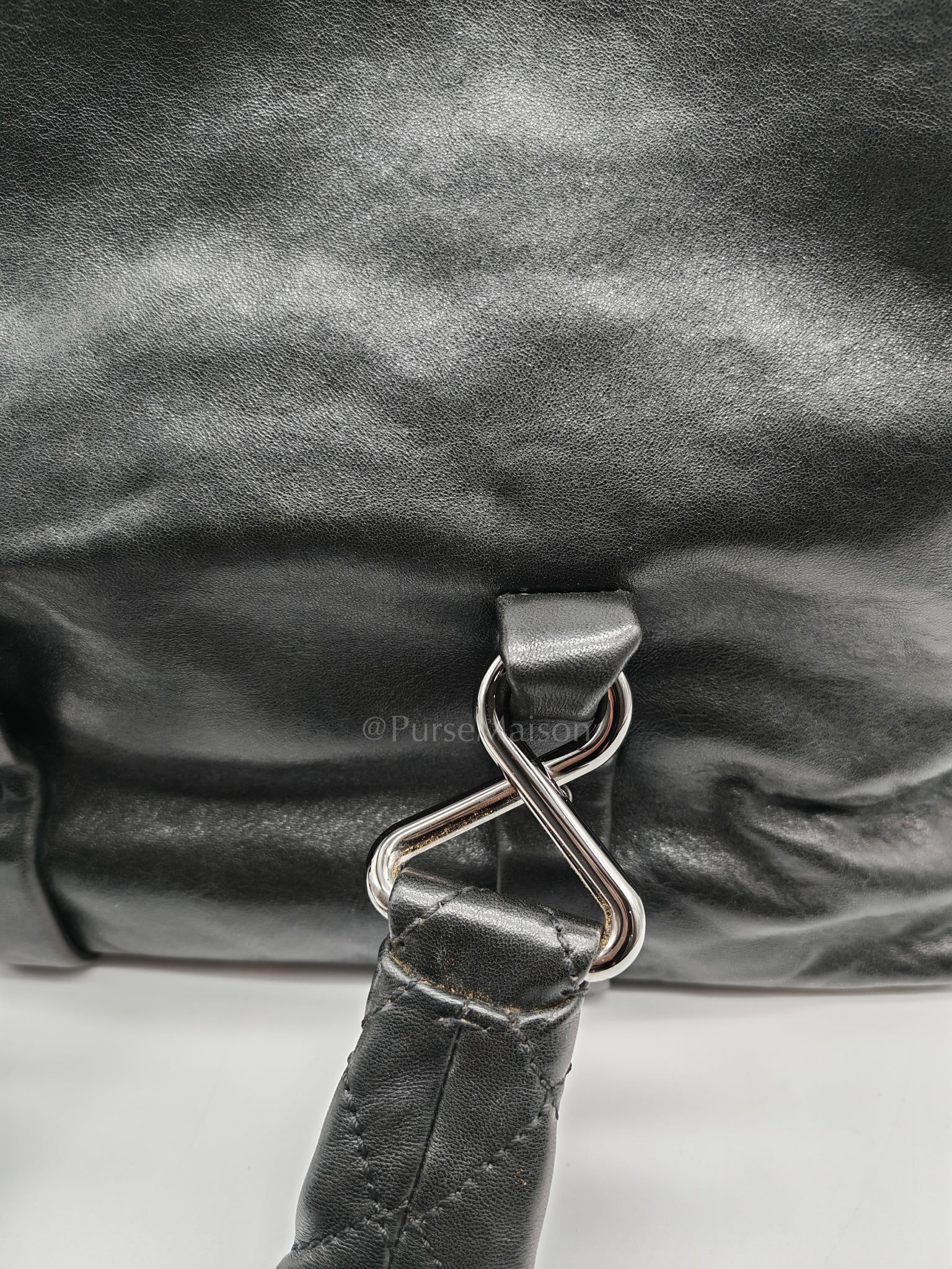 Chanel 8 Knots Reissue Tote Bag Black in Lambskin Leather Silver Hardware (Series 11) - Image 19