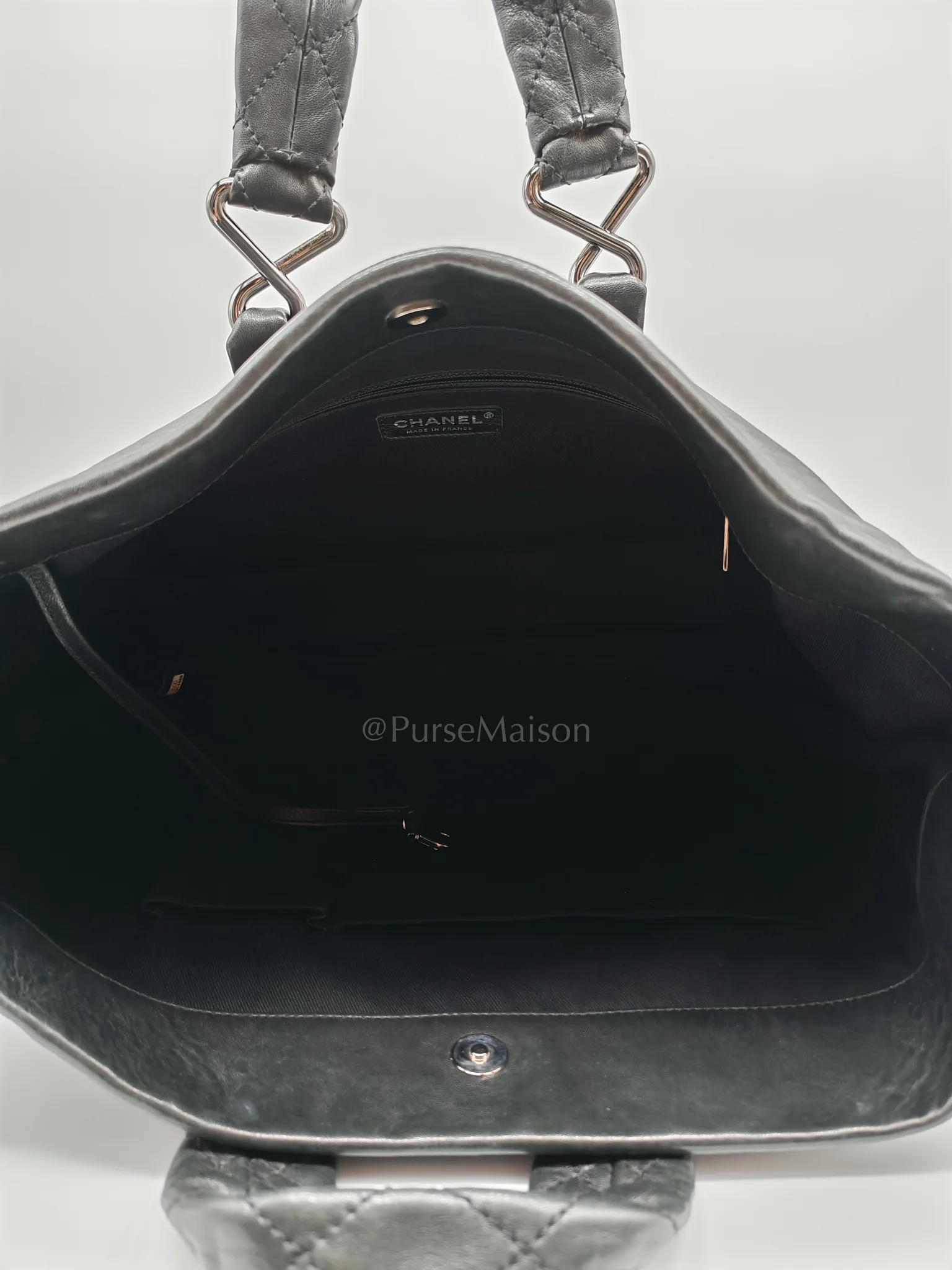 Chanel 8 Knots Reissue Tote Bag Black in Lambskin Leather Silver Hardware (Series 11) - Image 26